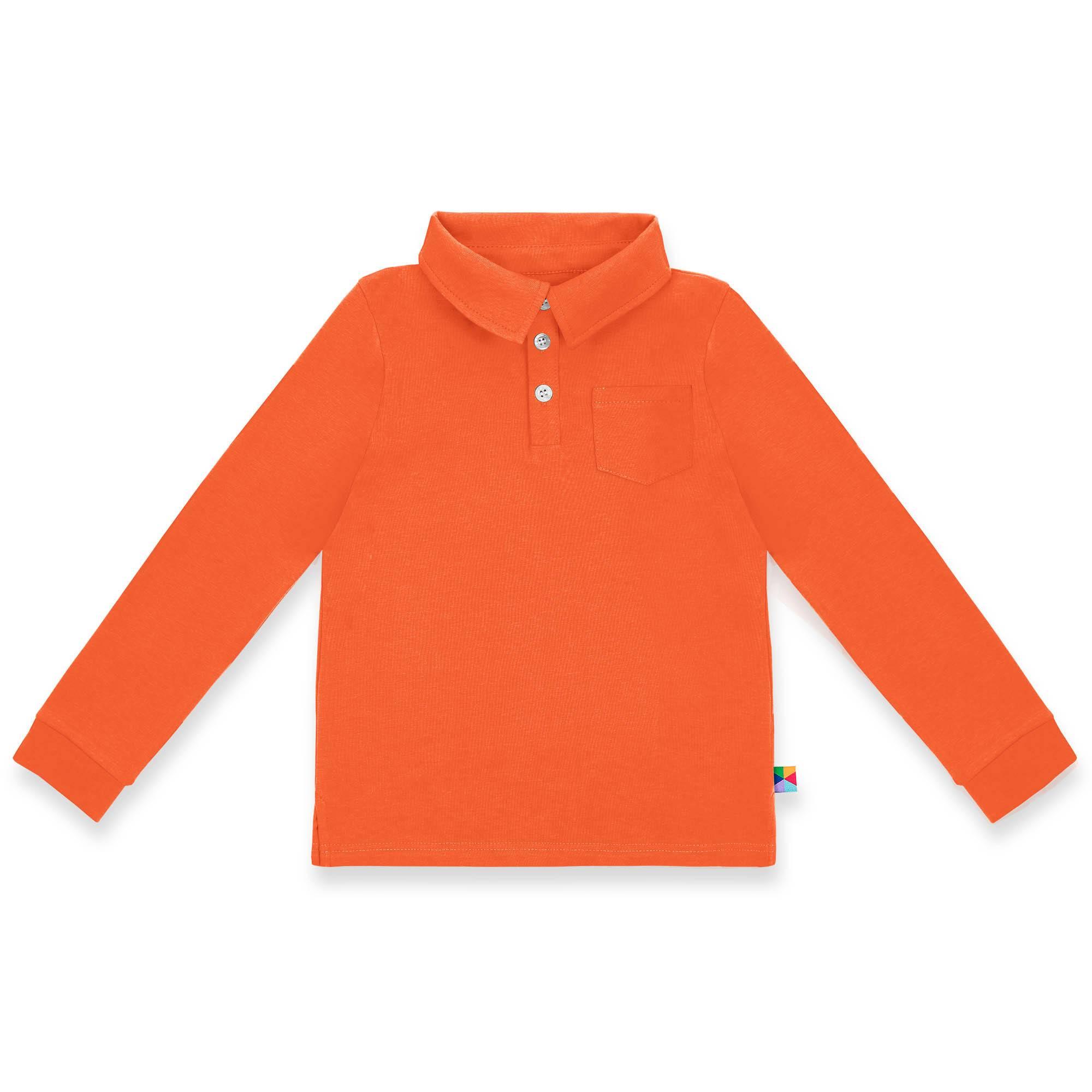 Orange long sleeve polo shirt