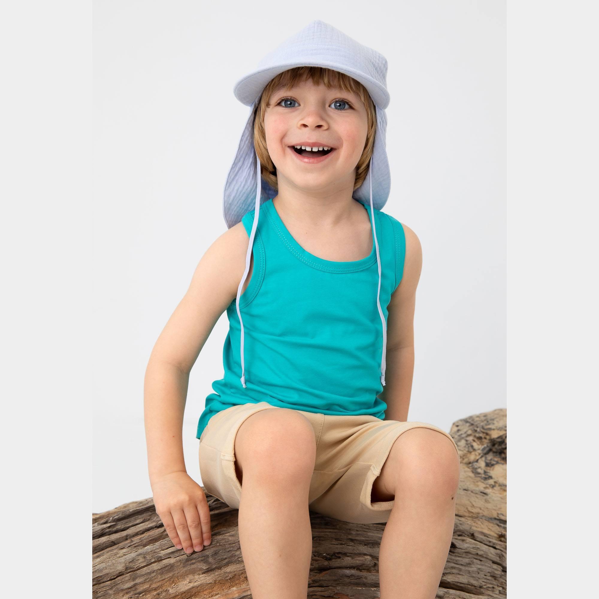 Light blue muslin sun hat