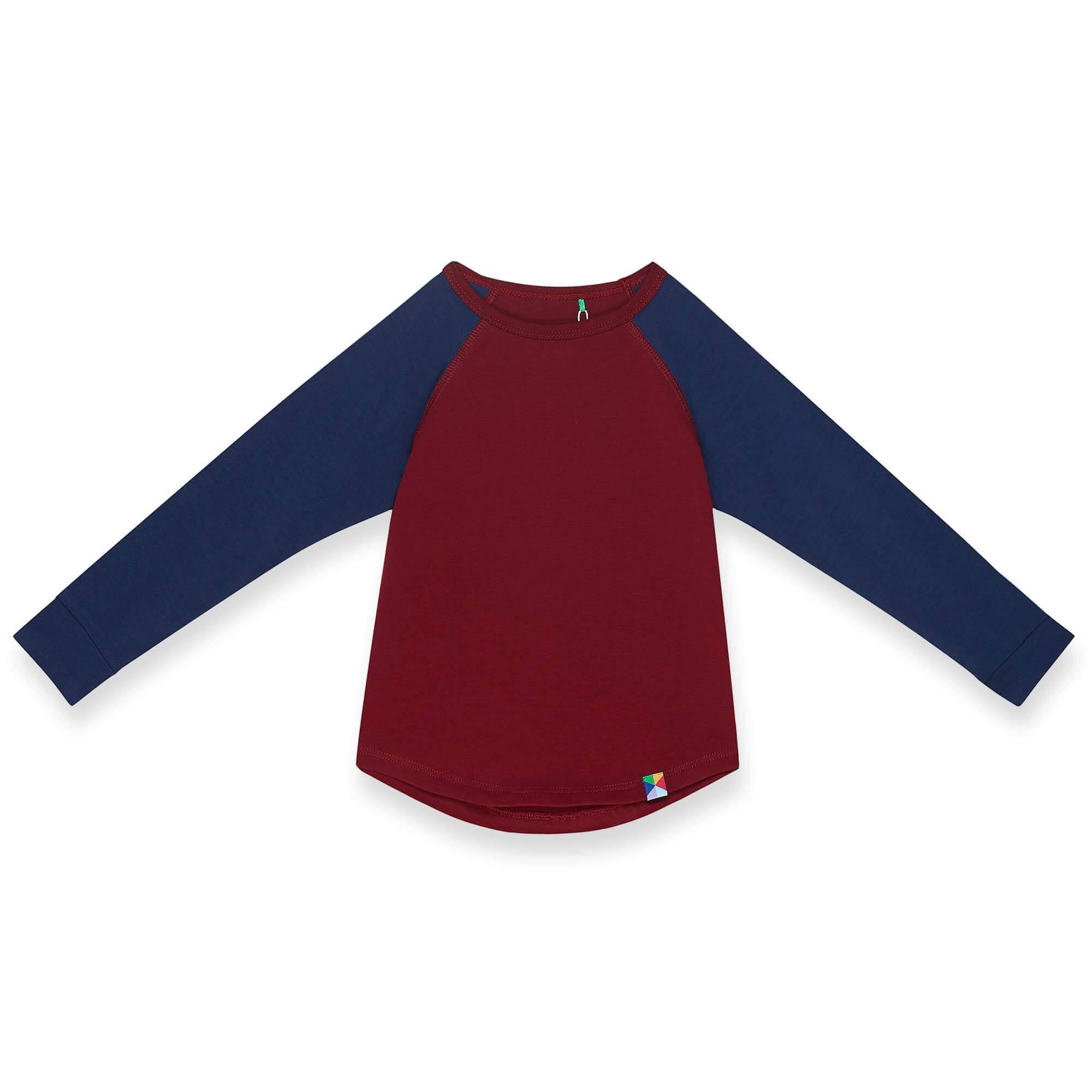 Burgundy - green baseball longsleeve shirt