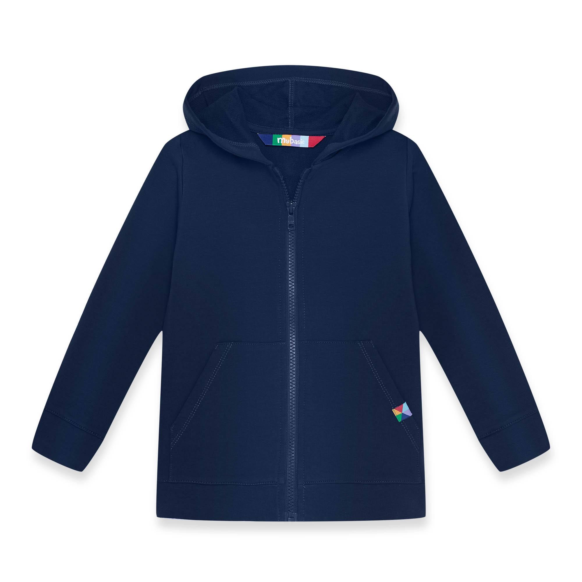 Navy blue zip-up hoodie