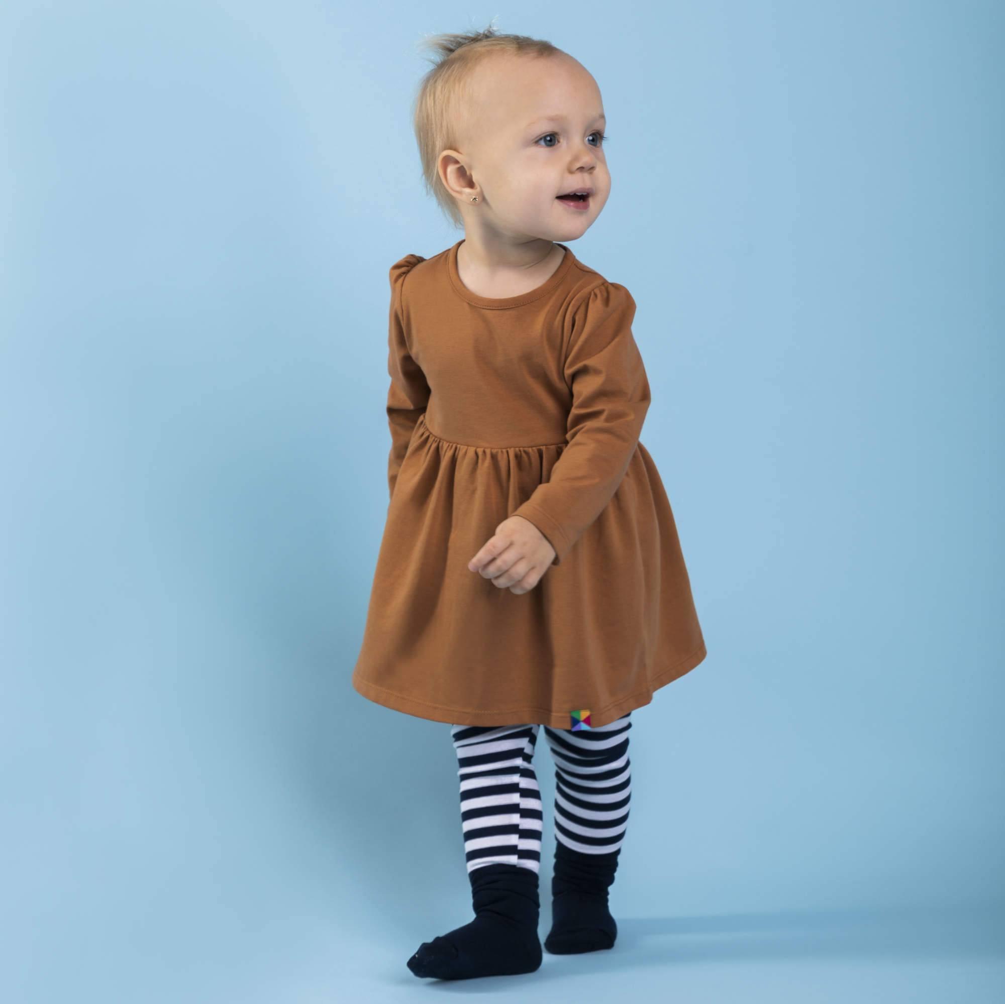 Caramel long sleeve bodysuit dress