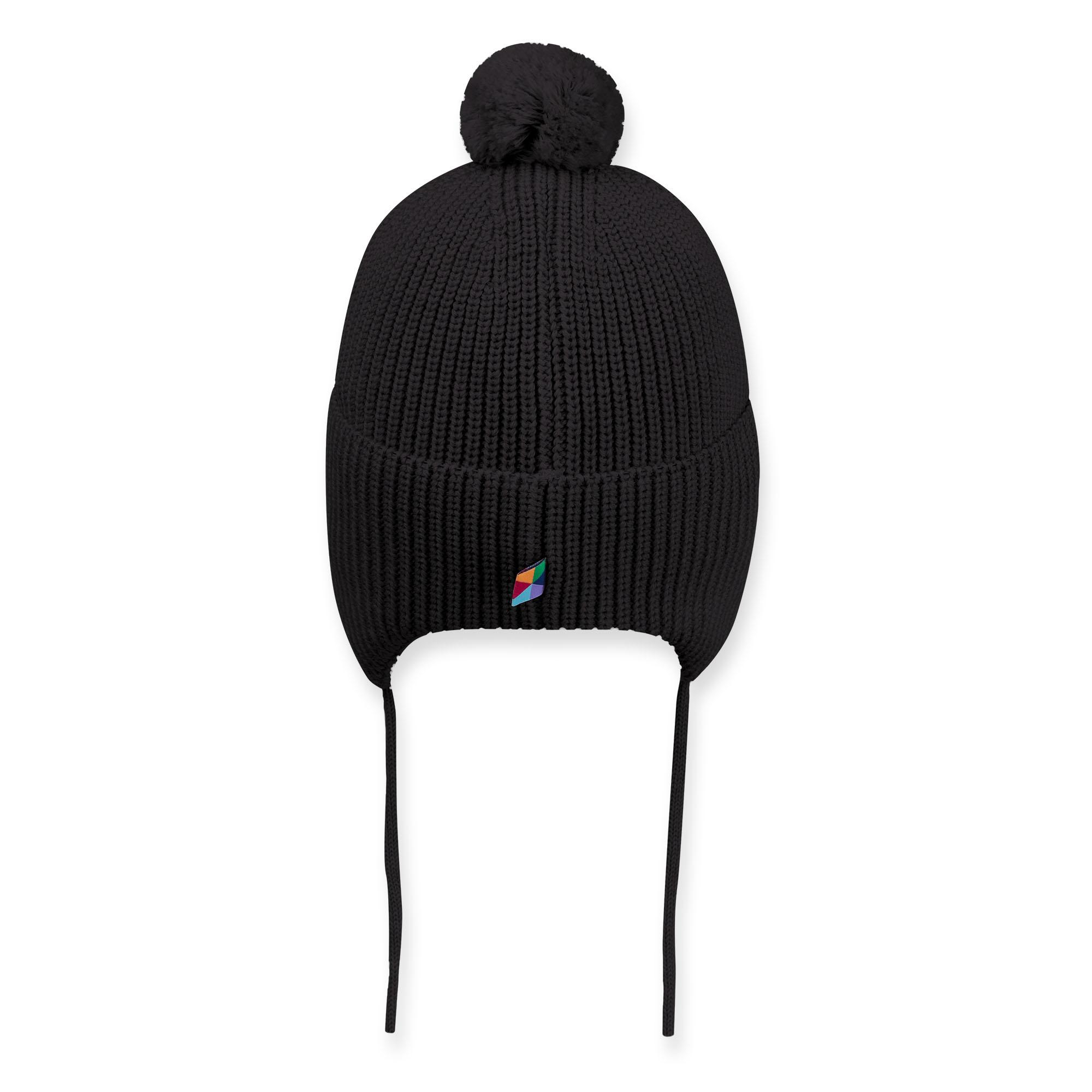 Black merino wool hat Baby