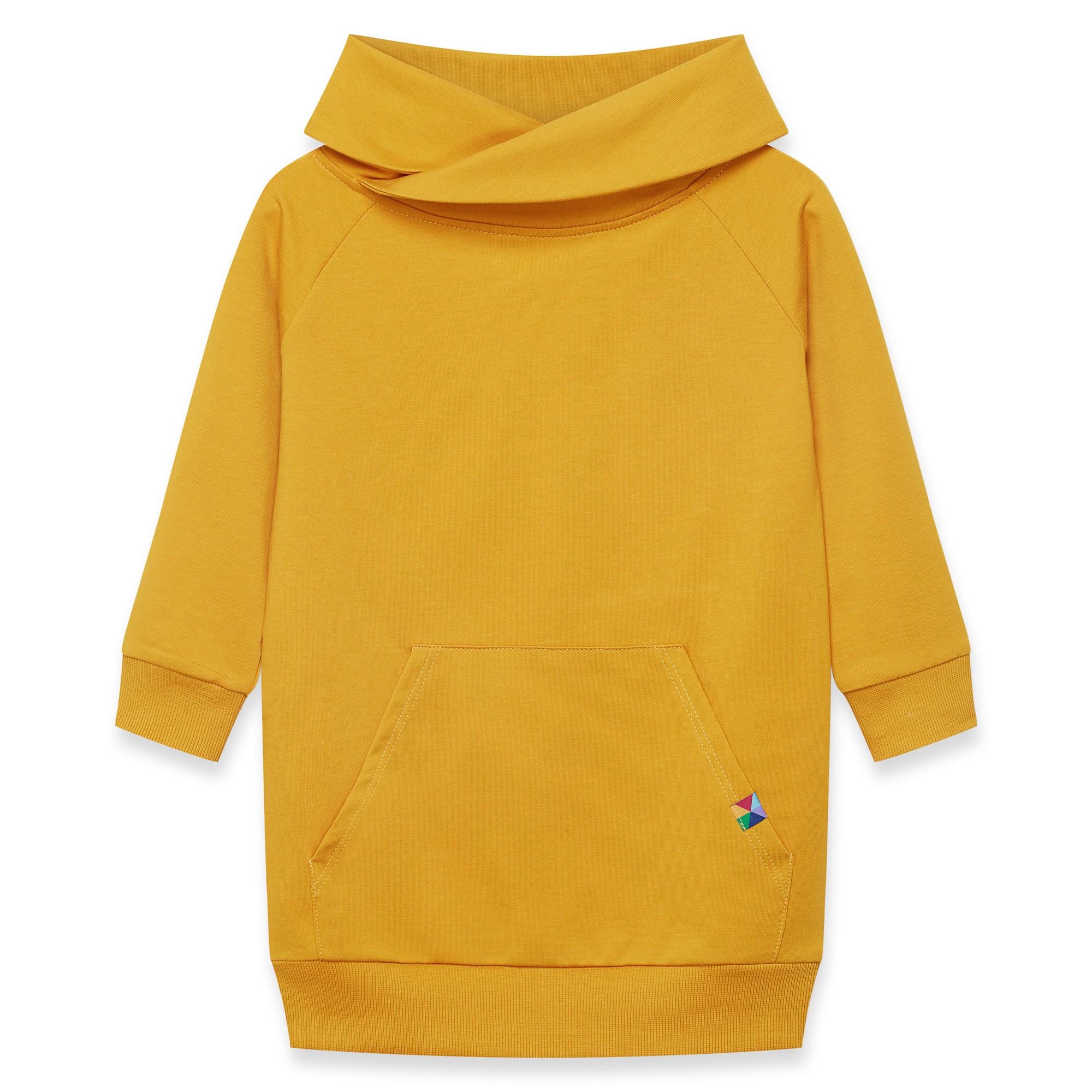 Mustard long funnel neck pullover sweatshirt