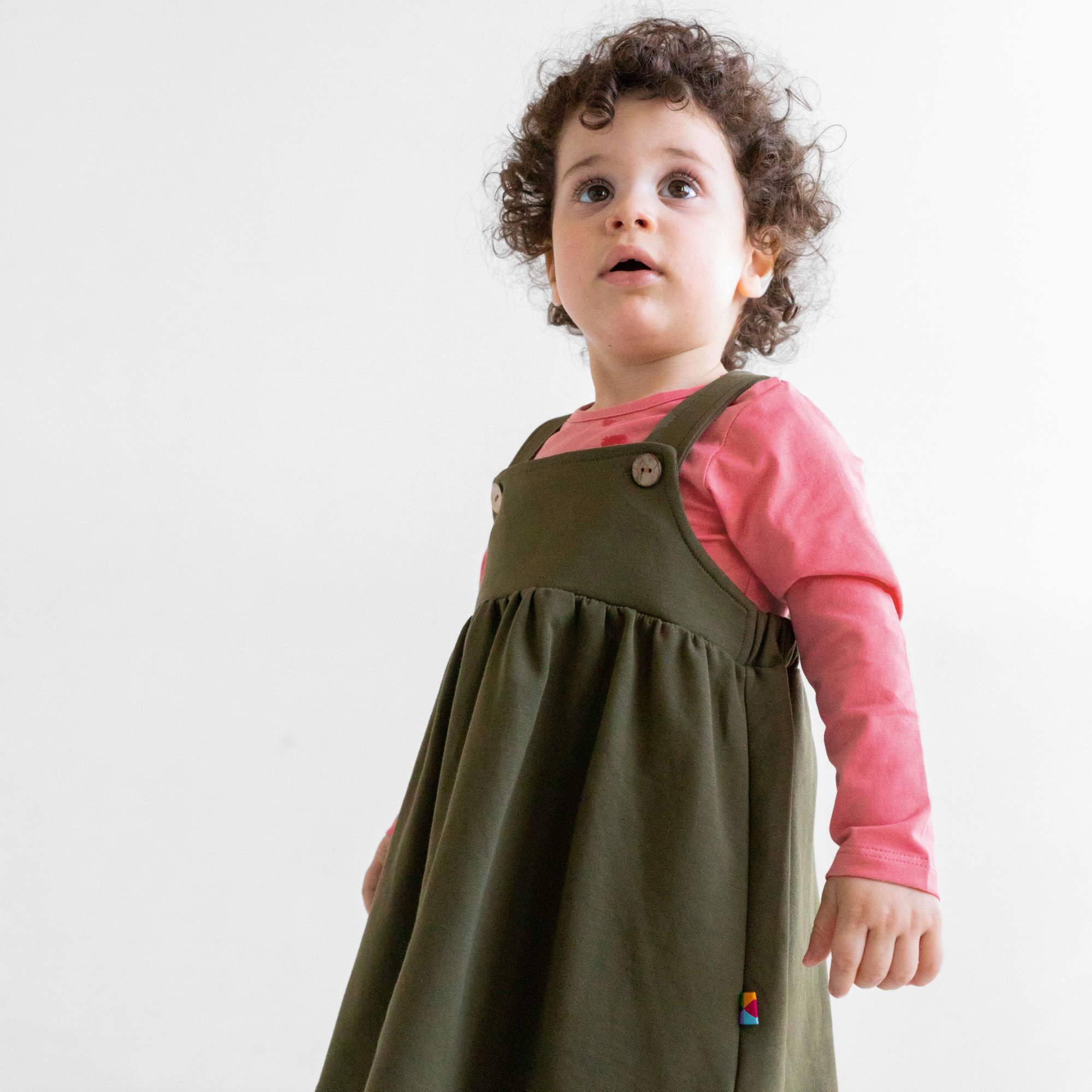 Khaki dungaree dress