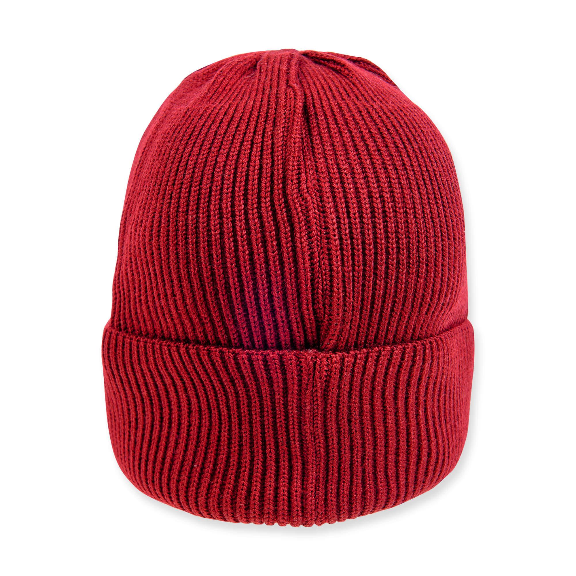 Red merino wool hat kids