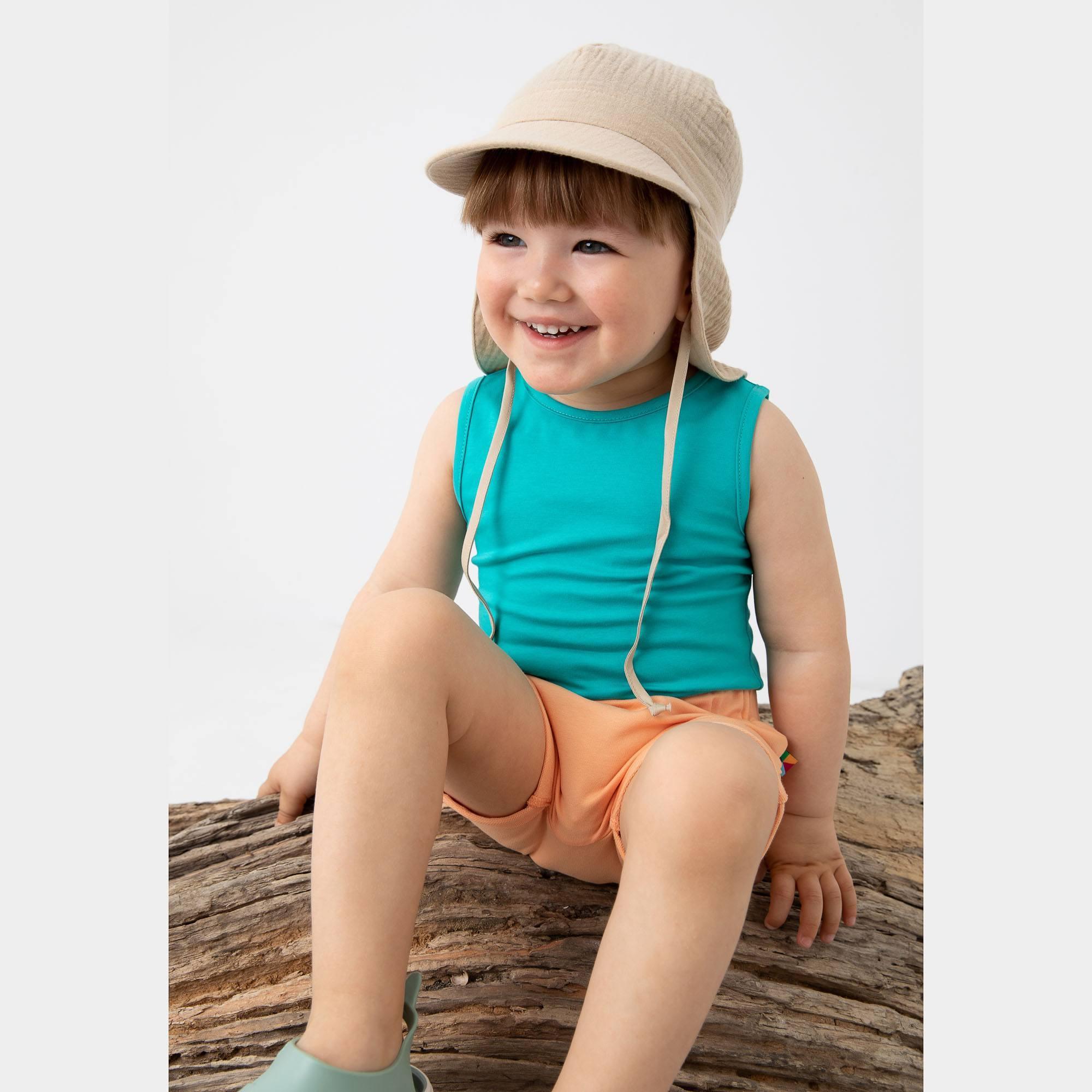 Beige muslin sun hat Baby