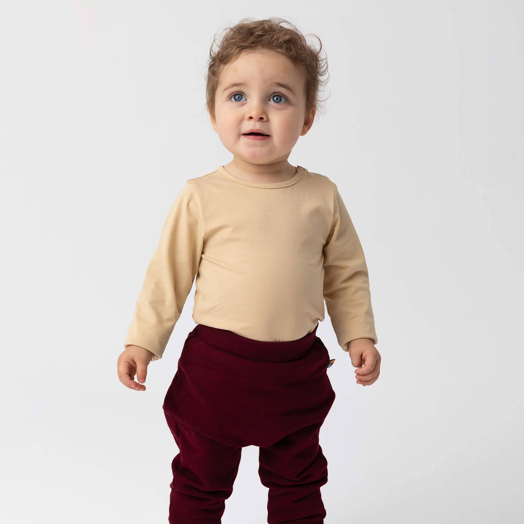 Burgundy fleece-lined joggers Baby