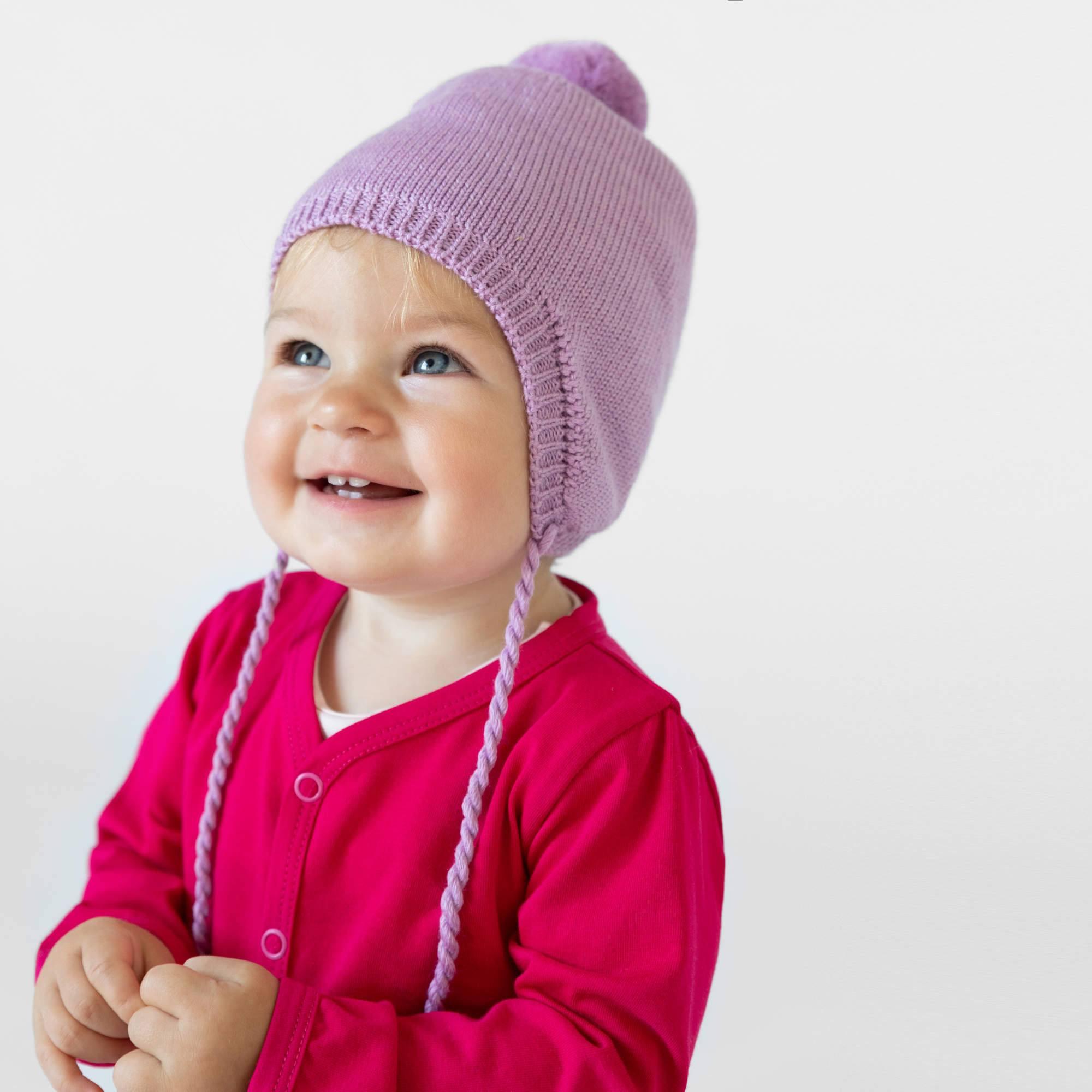 Light purple merino wool hat Baby