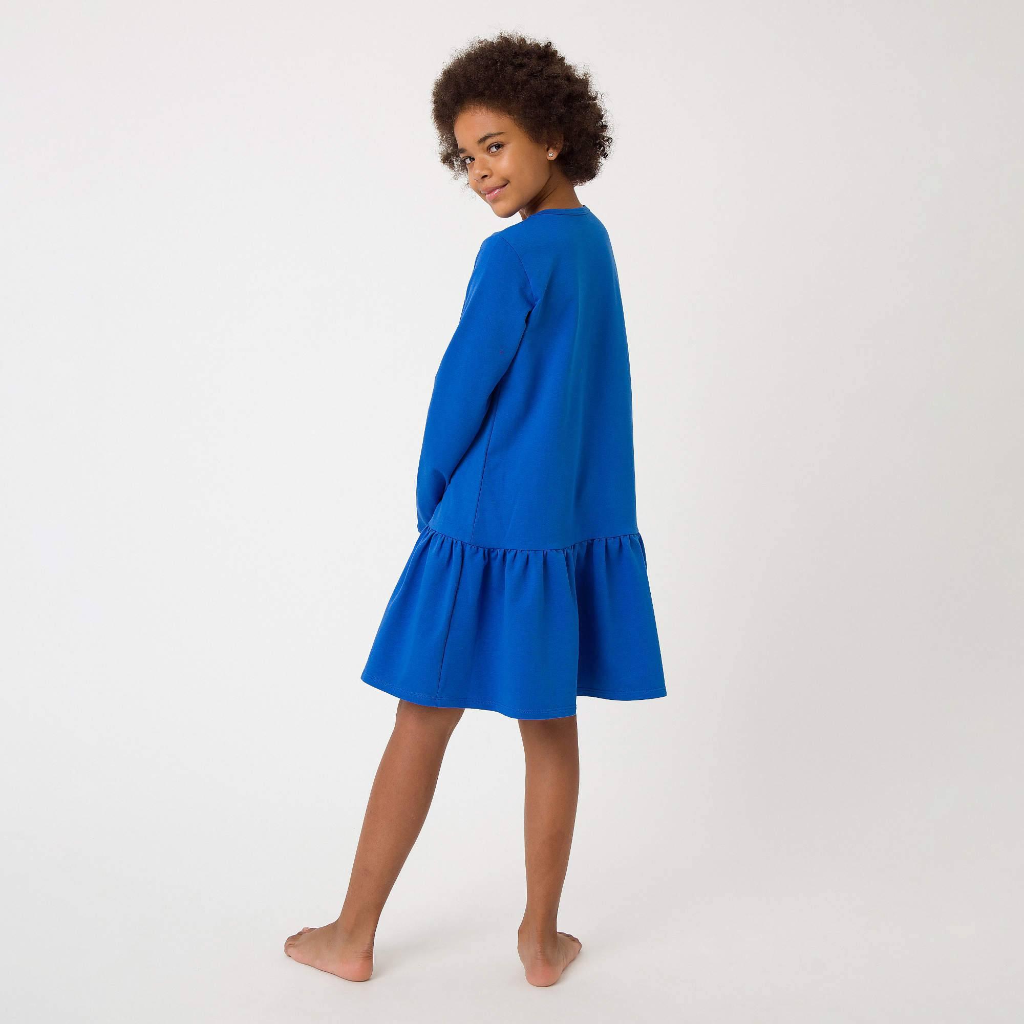 Blue flared sweatshirt dress Junior