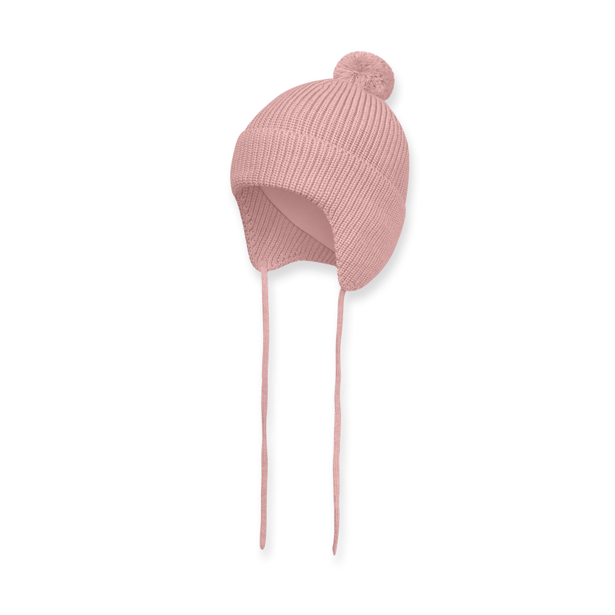 Pastel pink merino wool hat Baby