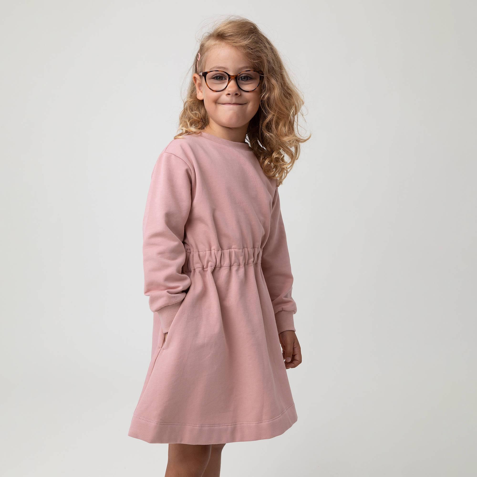 Pastel pink fleece longsleeve dress