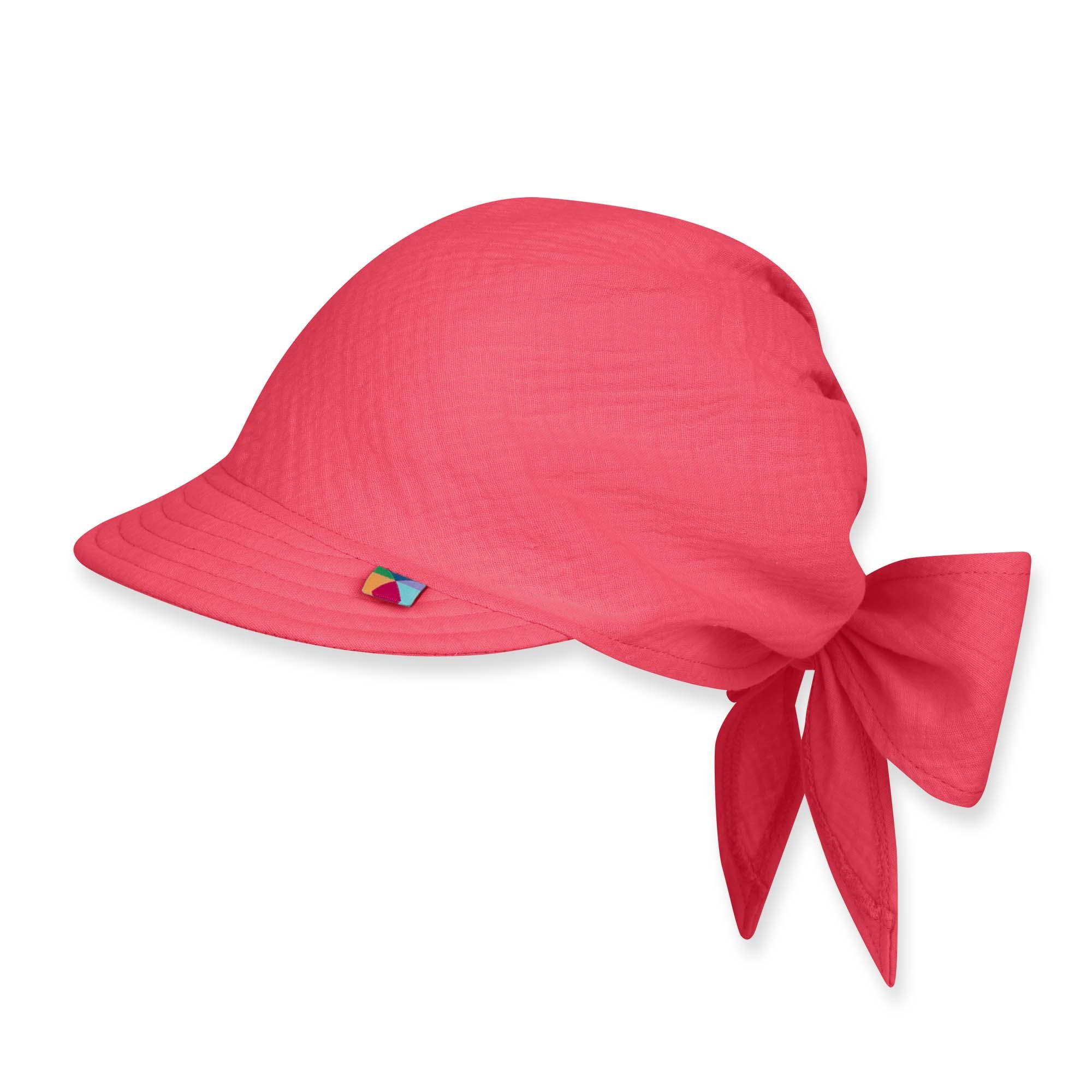 Coral muslin bandana hat