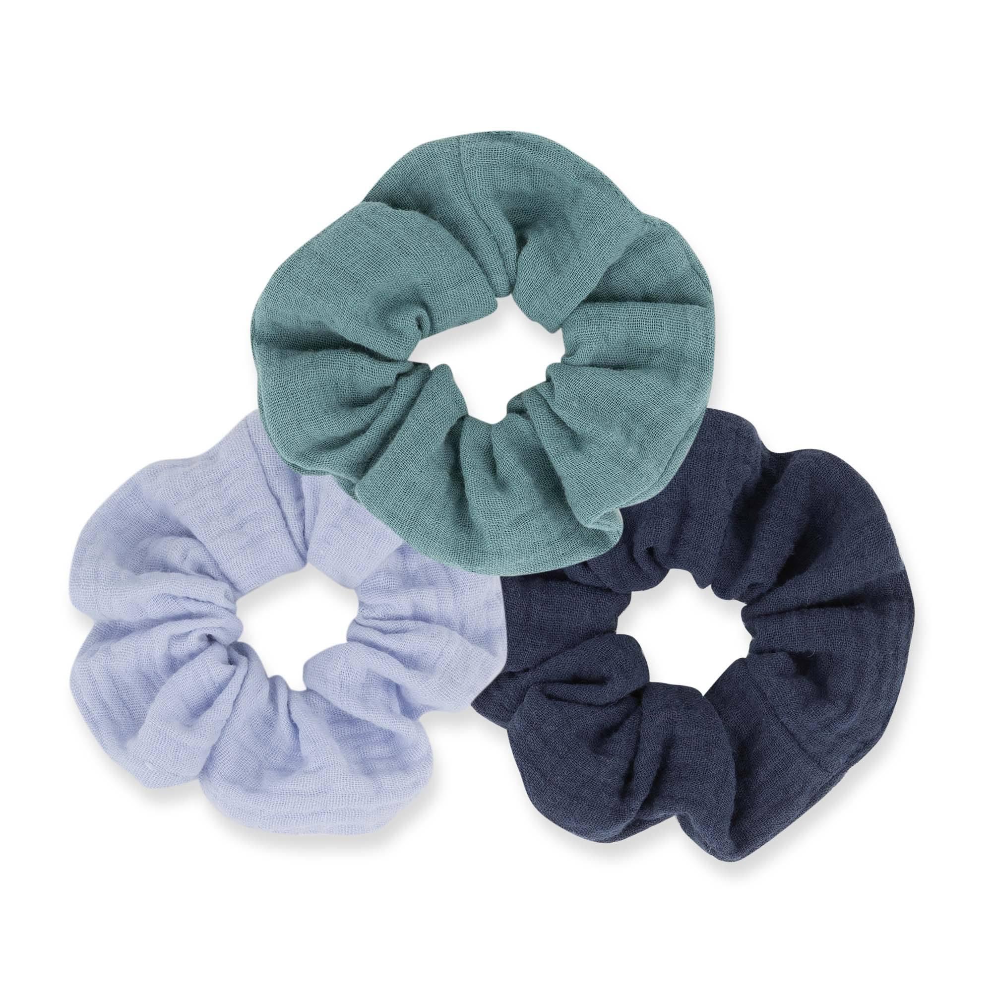 Navy blue muslin scrunchie set