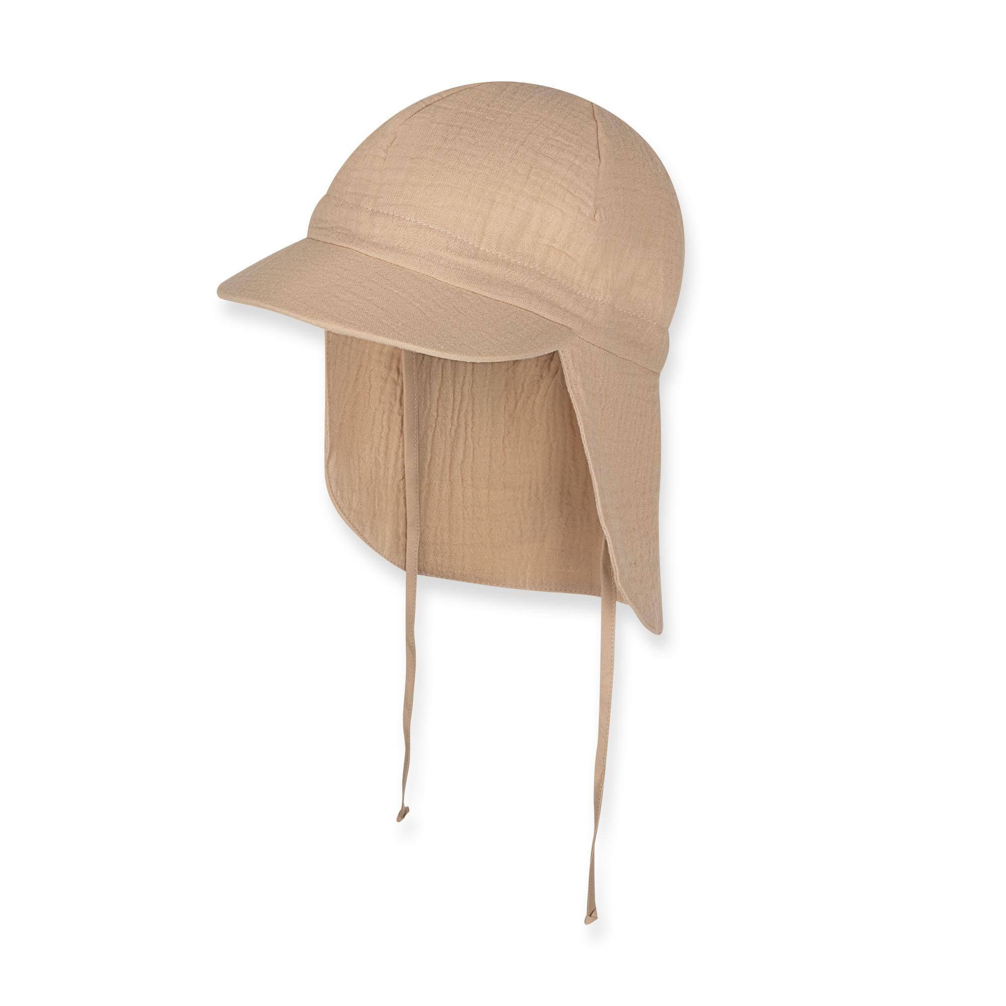 Beige muslin sun hat