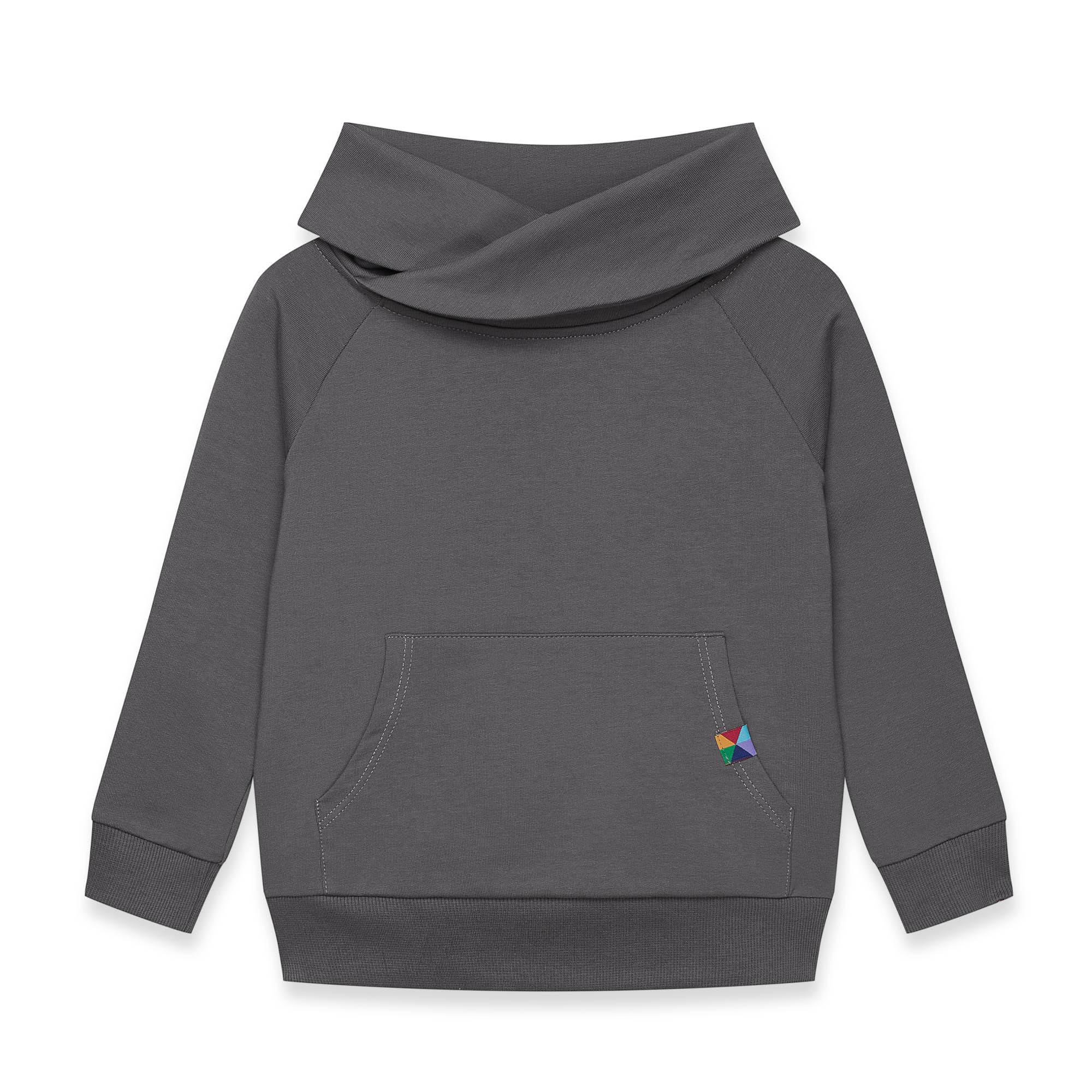 Graphite funnel neck pullover sweatshirt