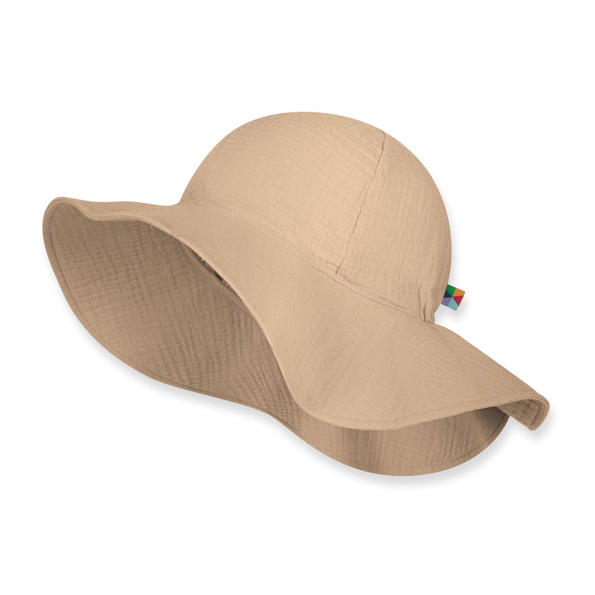 Beige muslin brimmed hat