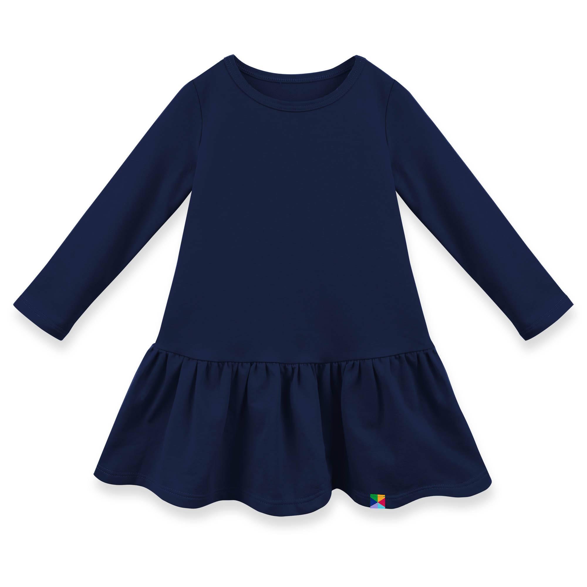 Navy blue flared sweatshirt dress