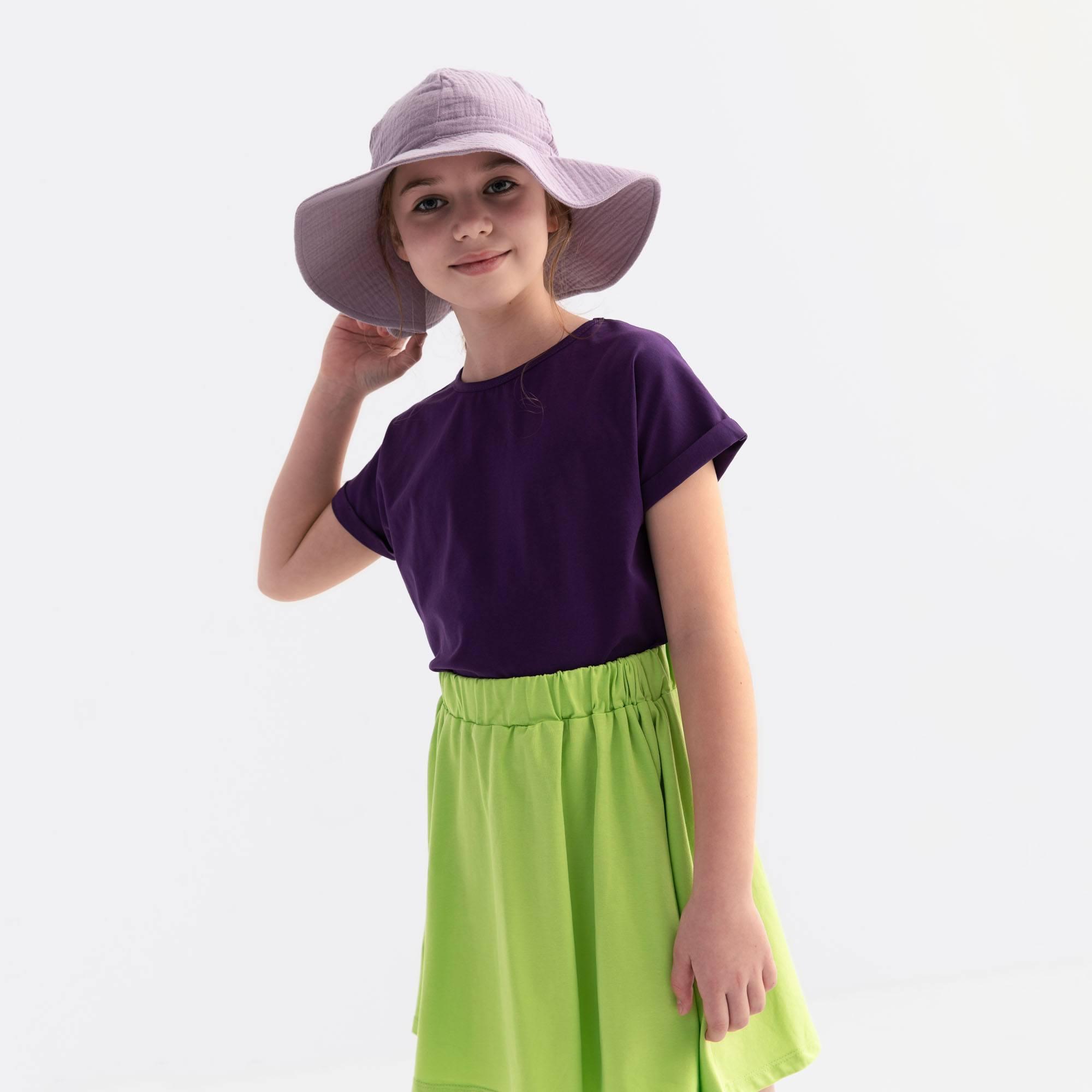 Heather muslin brimmed hat