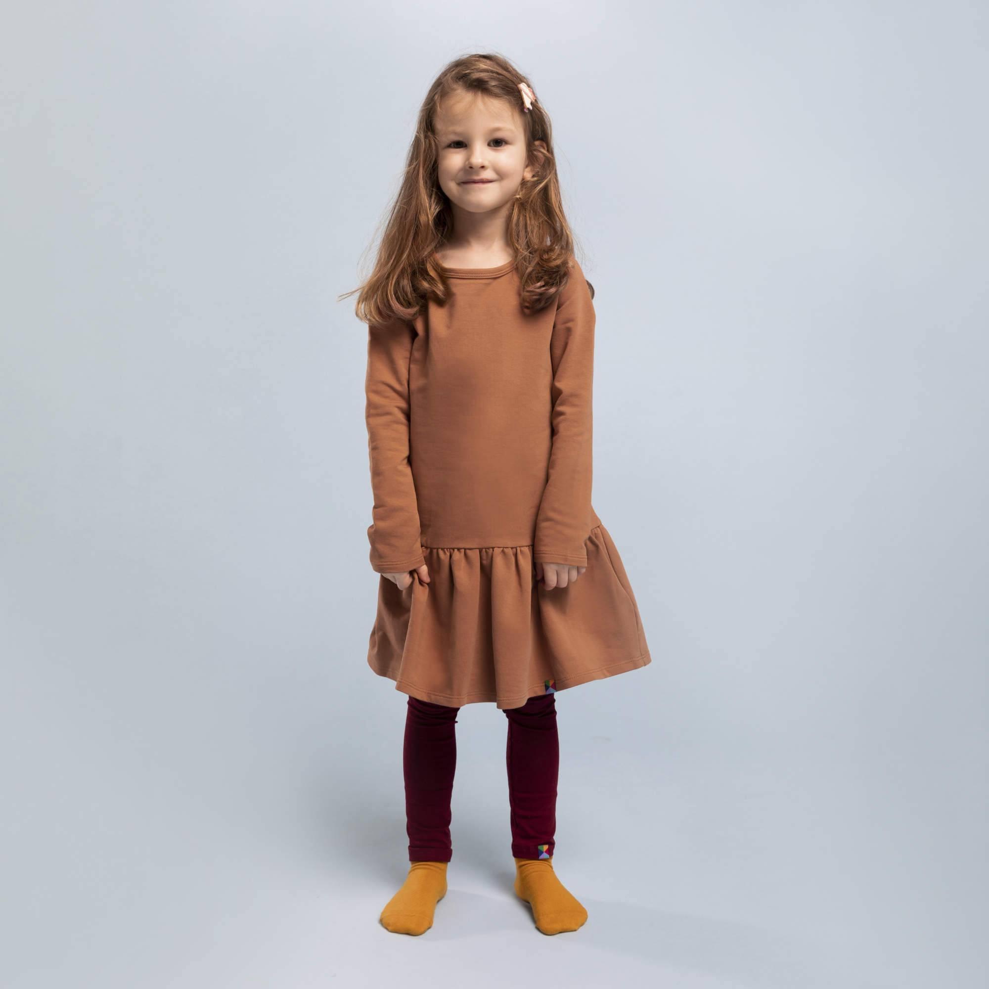 Caramel flared sweatshirt dress