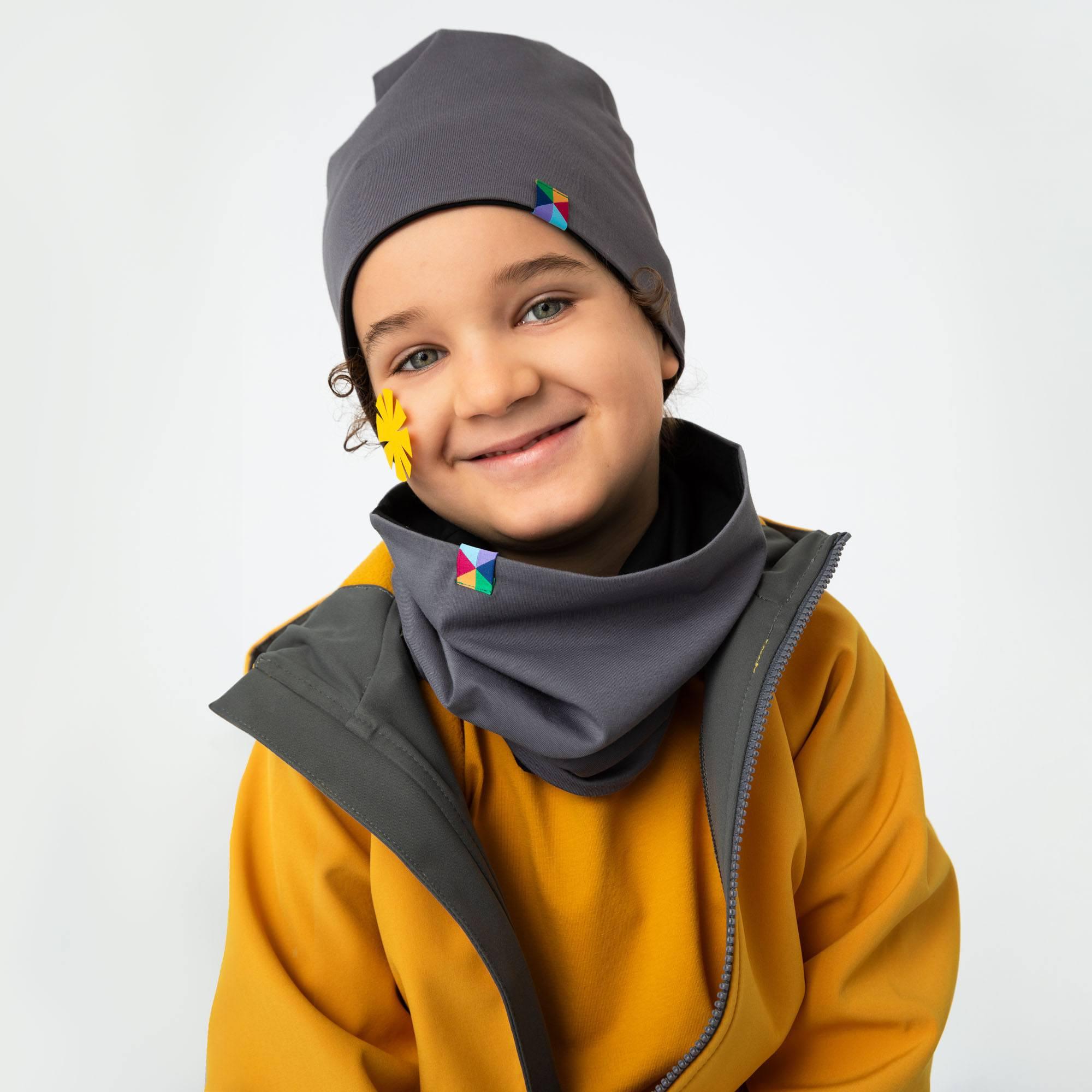 Graphite - black reversible neck warmer