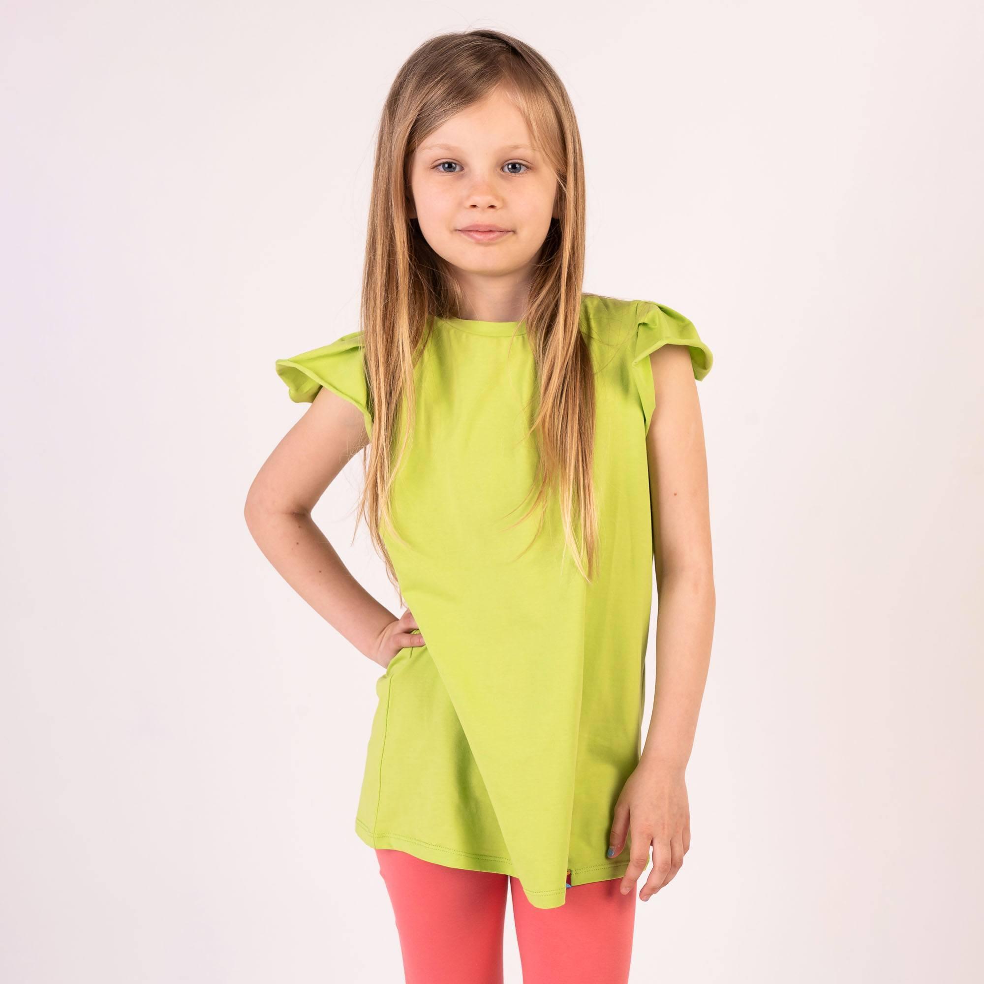 Lime green short butterfly sleeve tunic