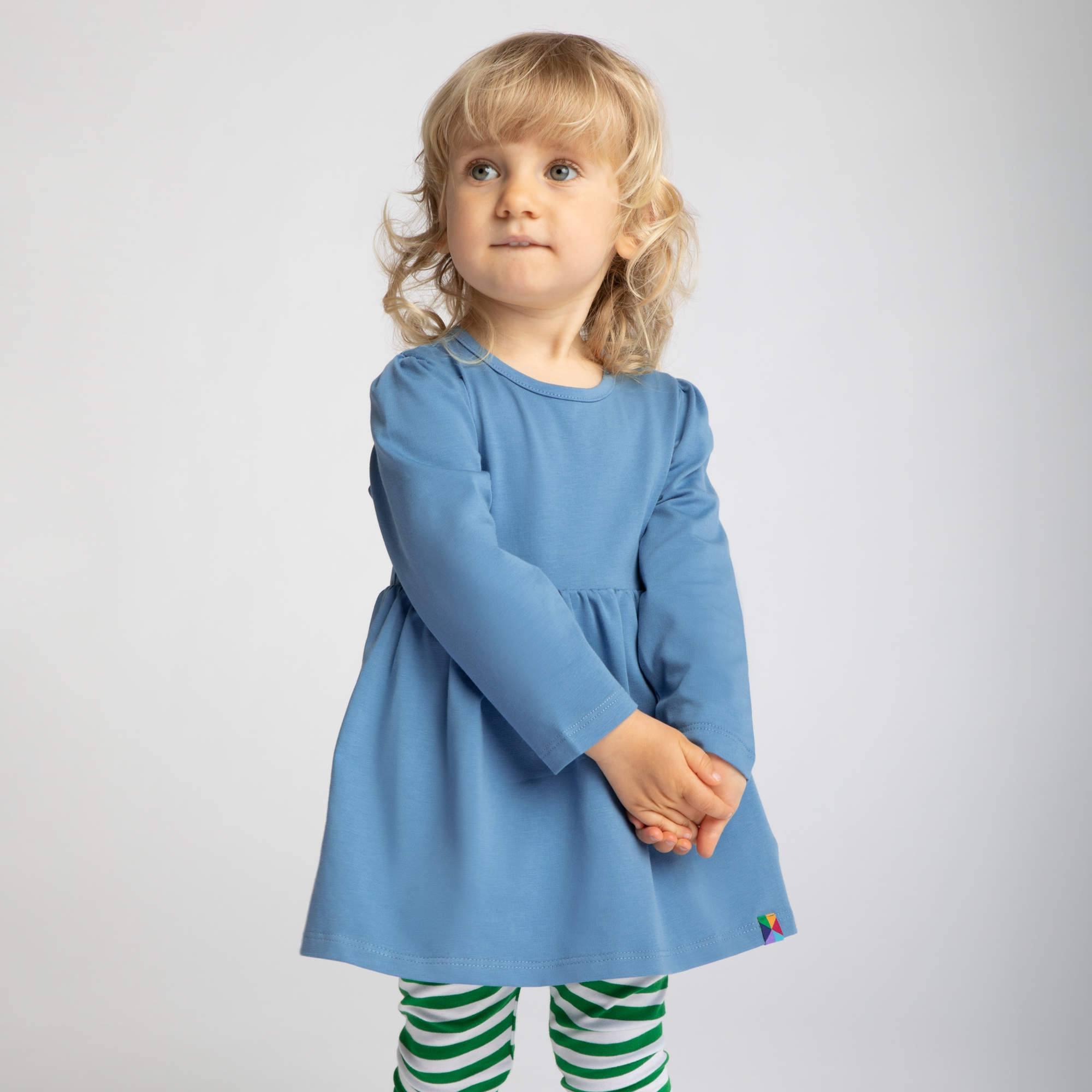 Sky blue long sleeve bodysuit dress