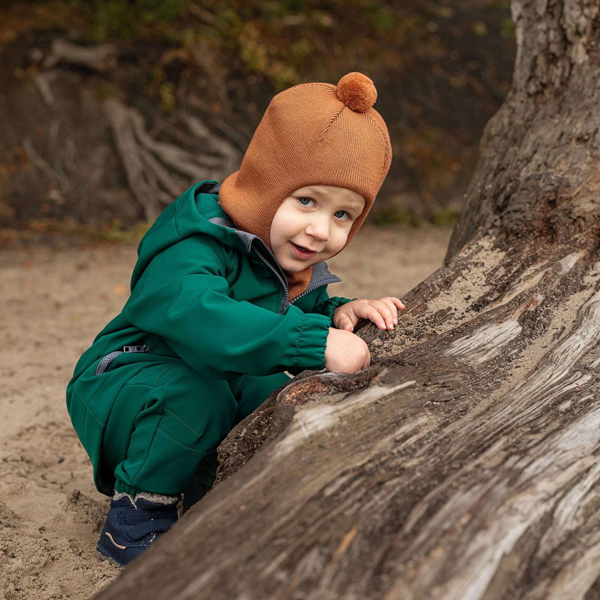 Caramel merino wool balaclava Baby