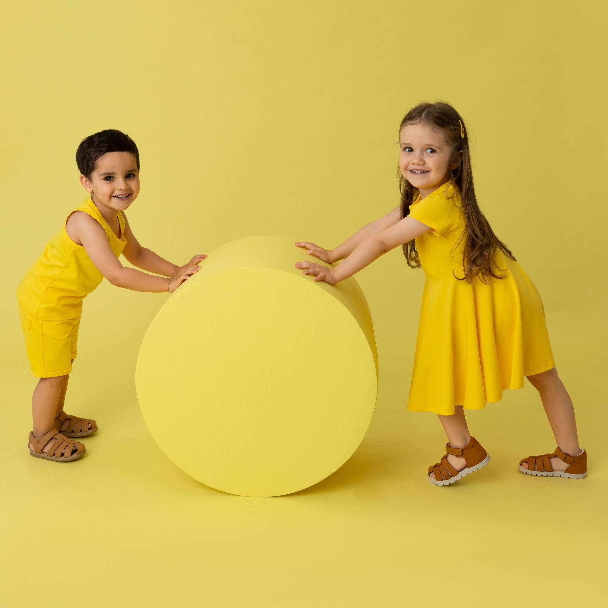 Yellow short sleeve dress