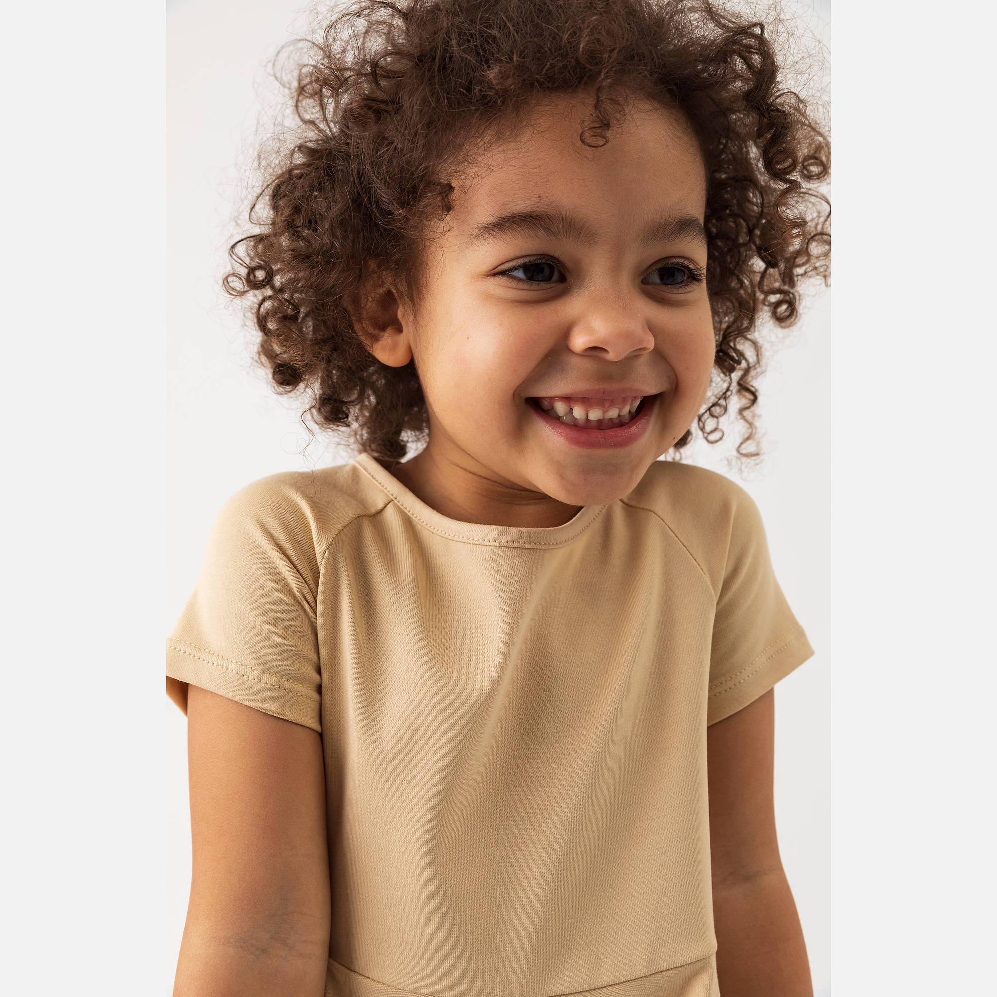 Beige short sleeve dress