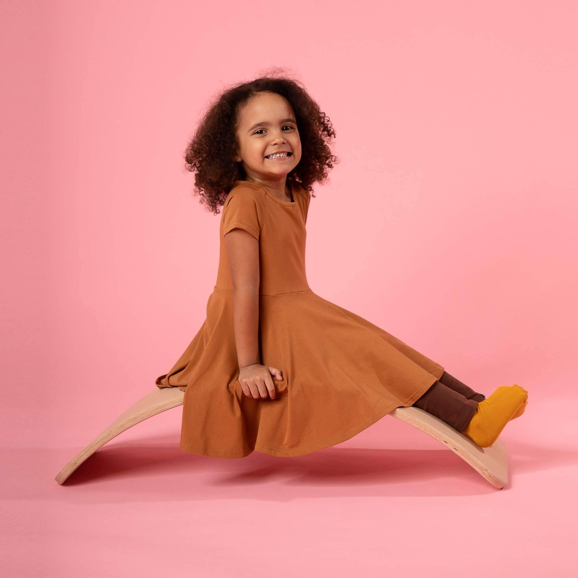 Caramel short sleeve dress