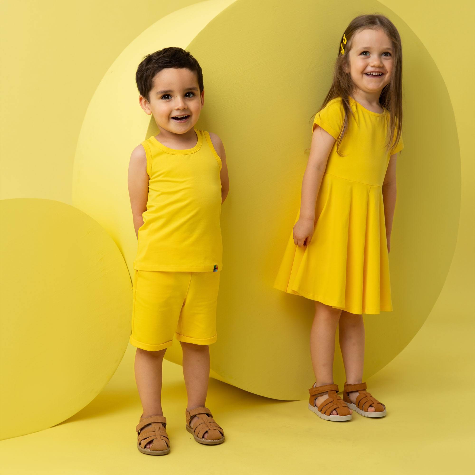 Yellow short sleeve dress