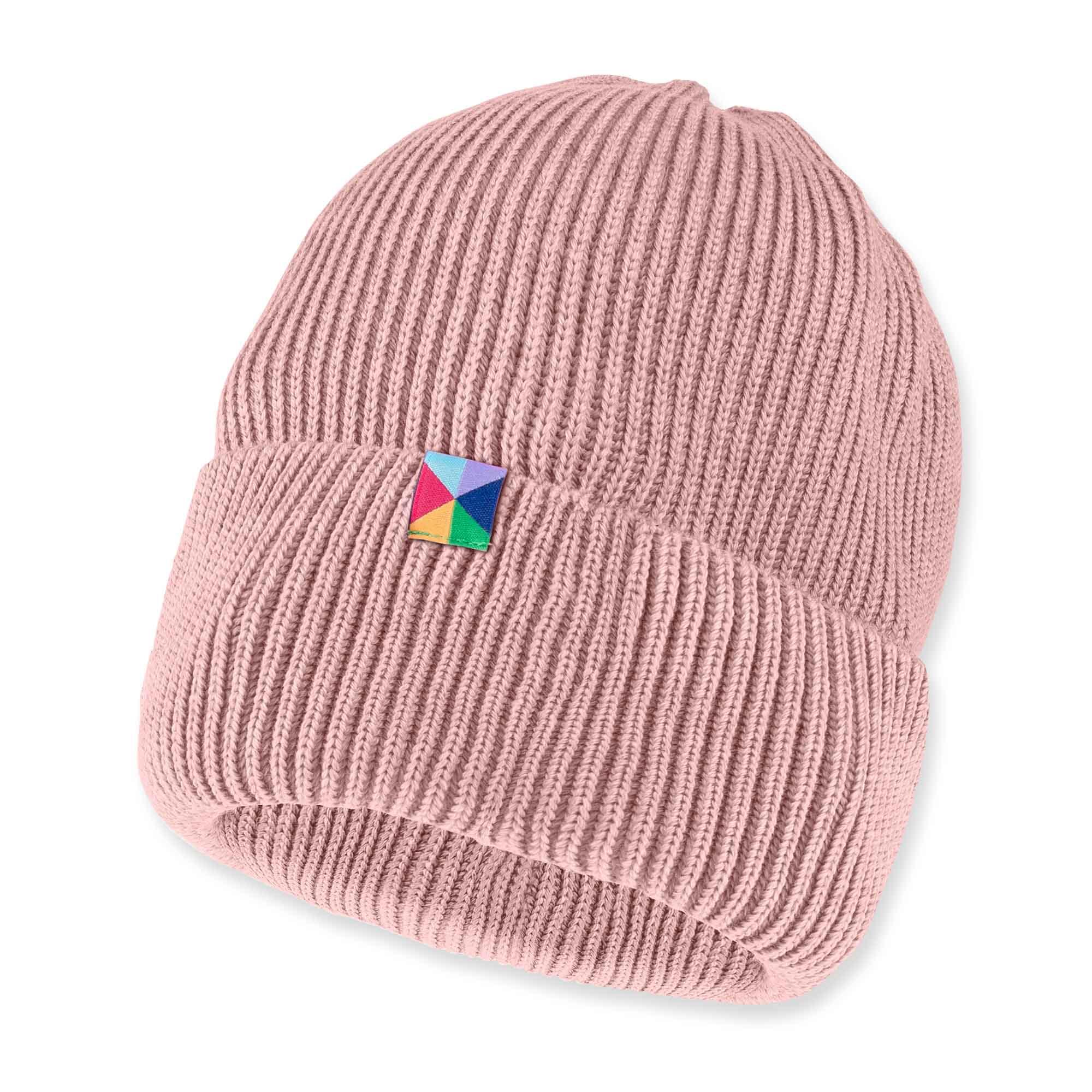 Pastel pink merino wool hat kids