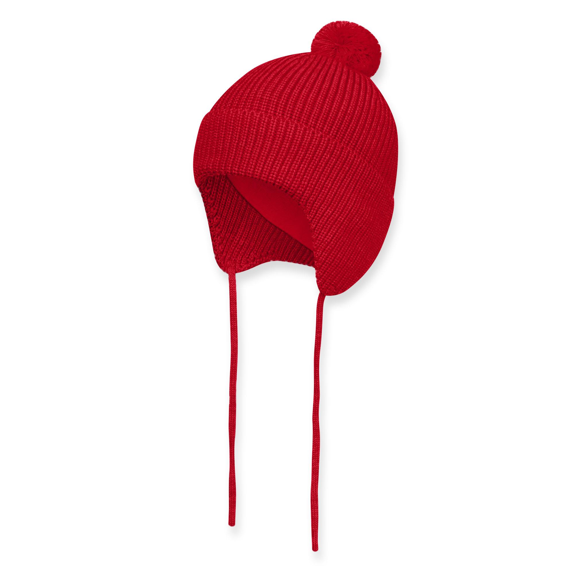 Red merino wool hat Baby