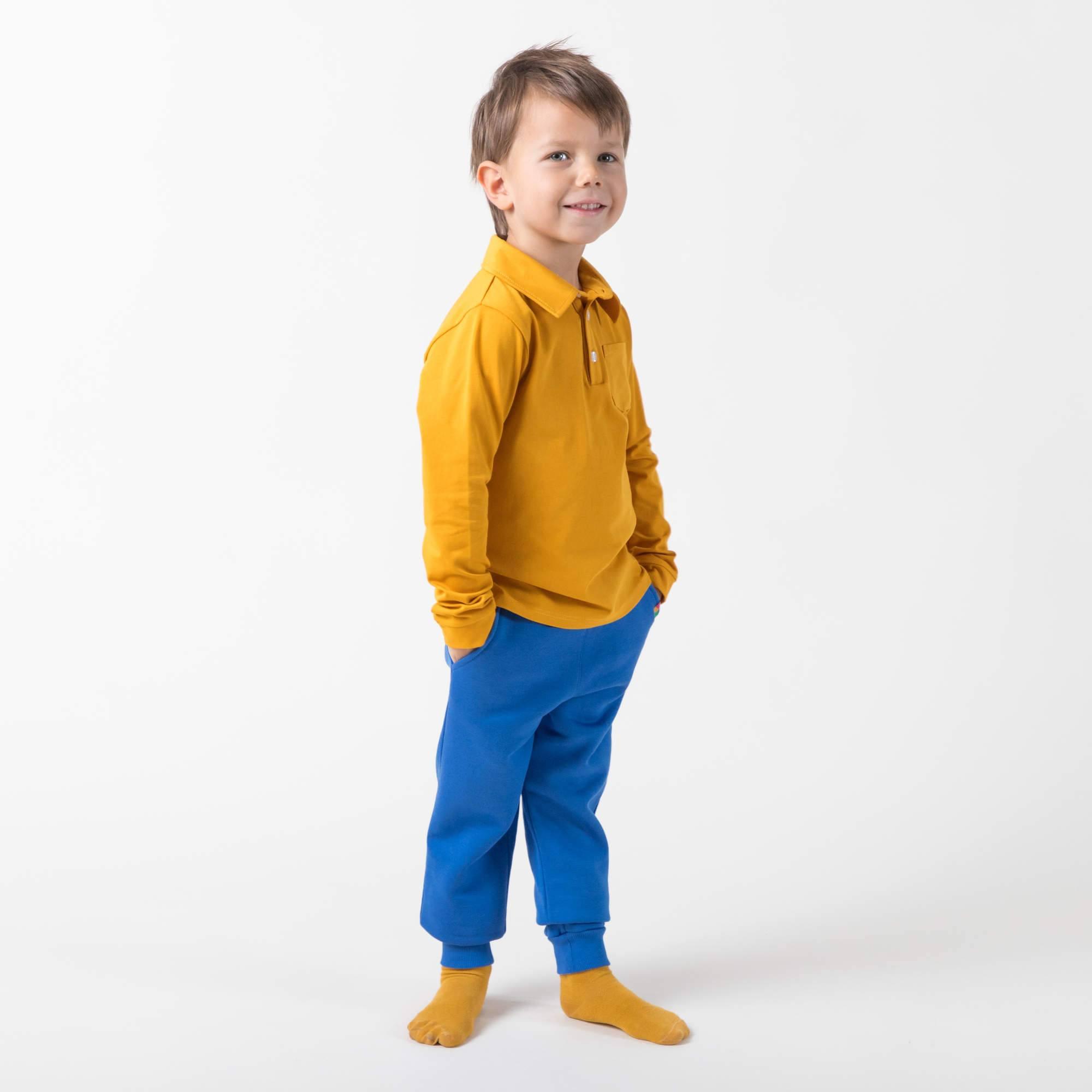 Mustard long sleeve polo shirt