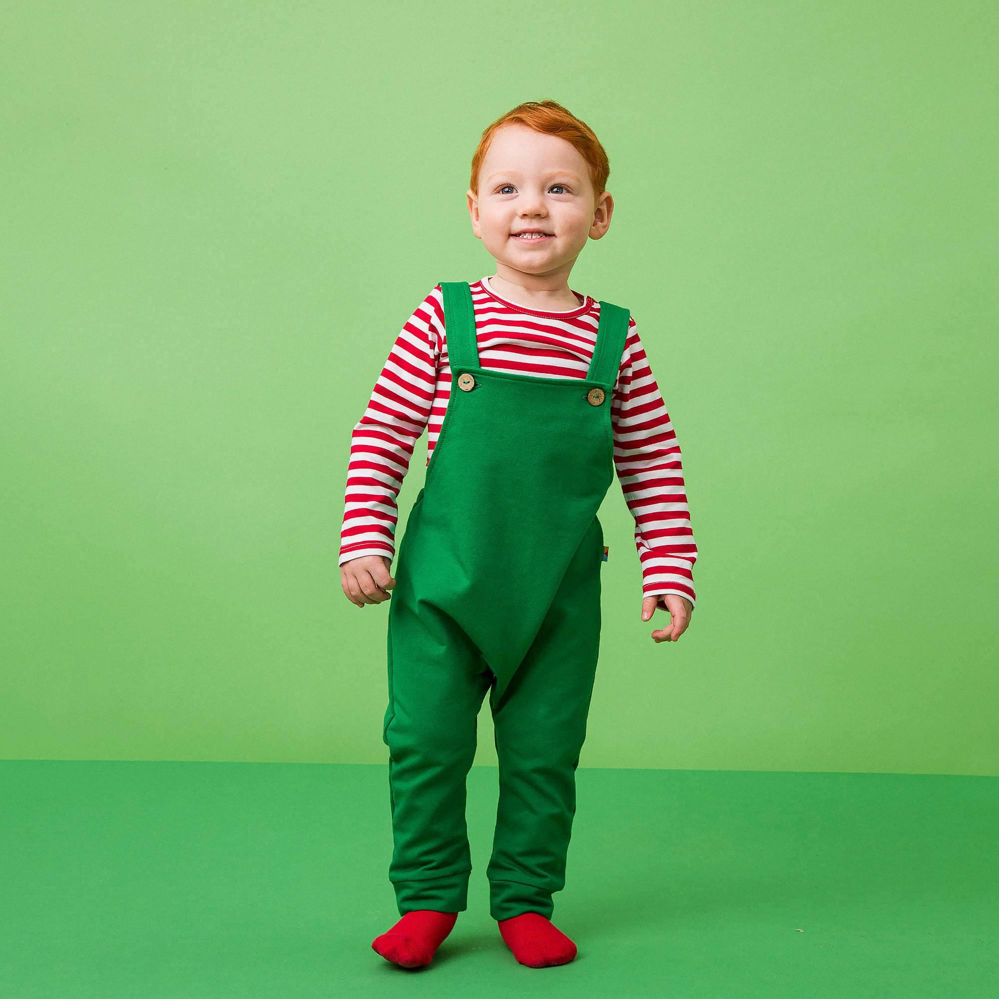 Green dungarees