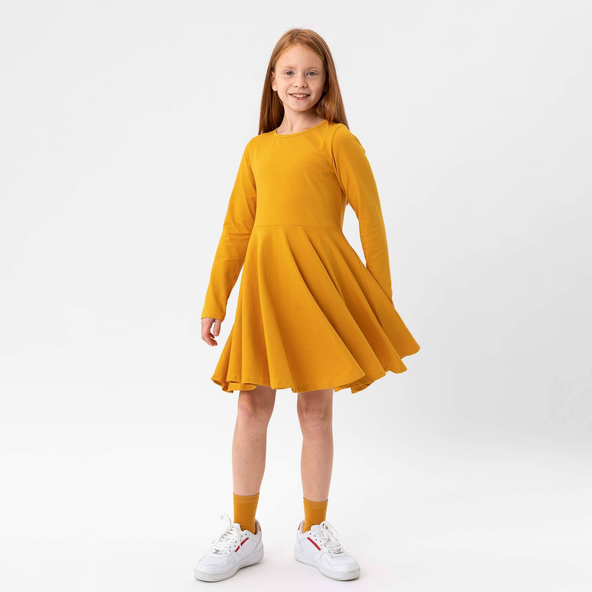 Mustard long sleeve dress