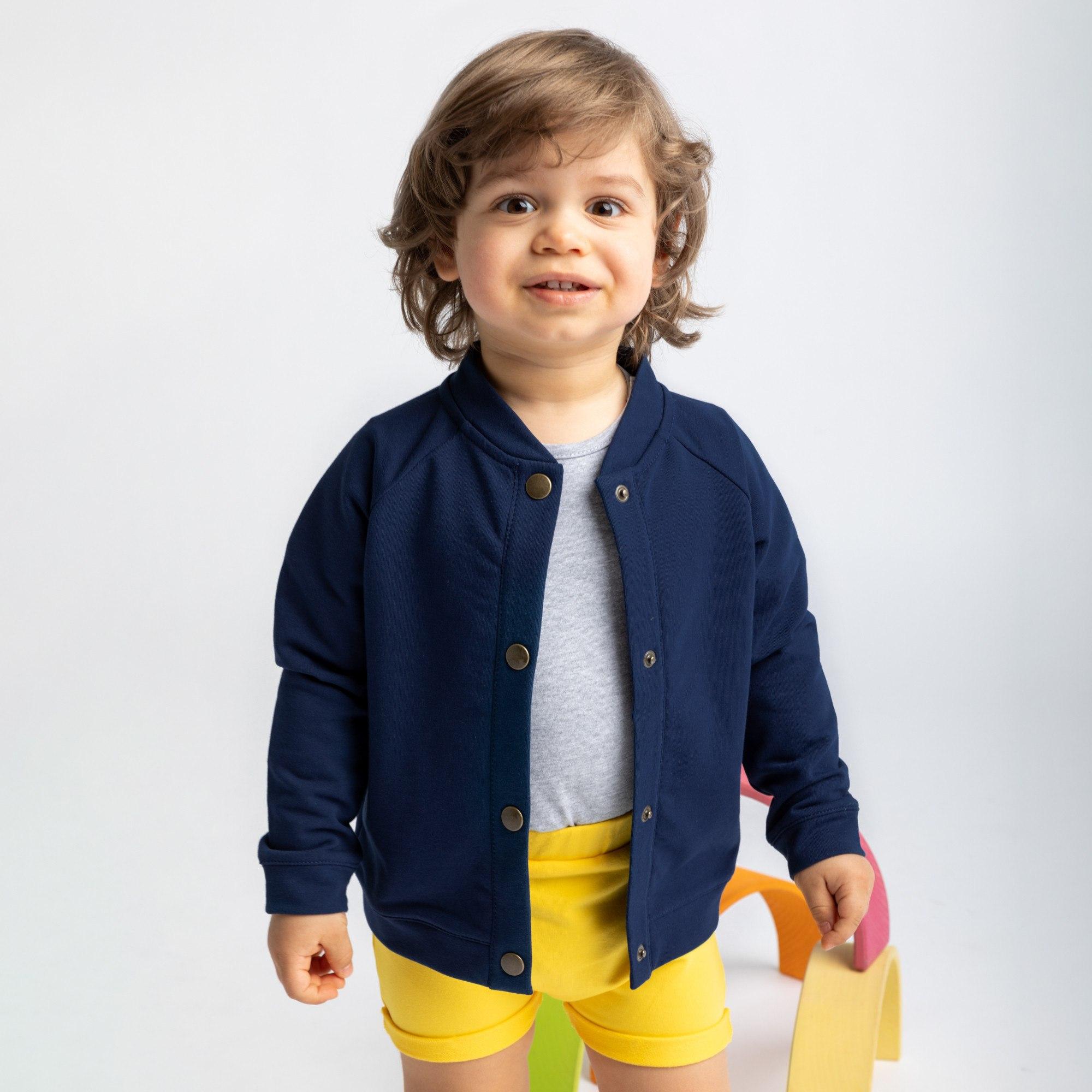 Navy blue button-up bomber jacket Baby