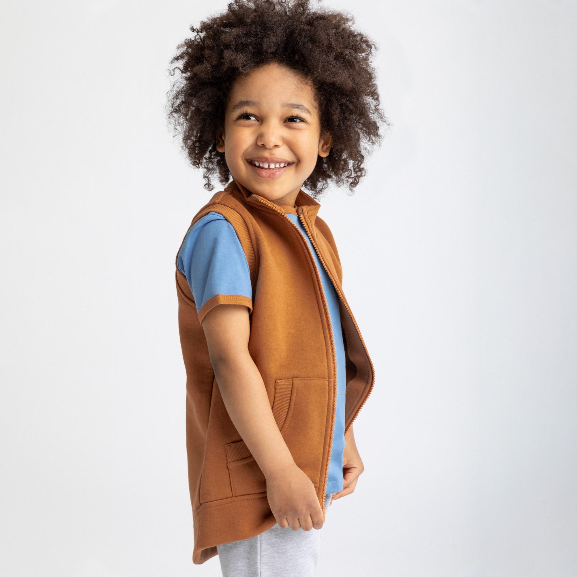 Caramel zip-up vest