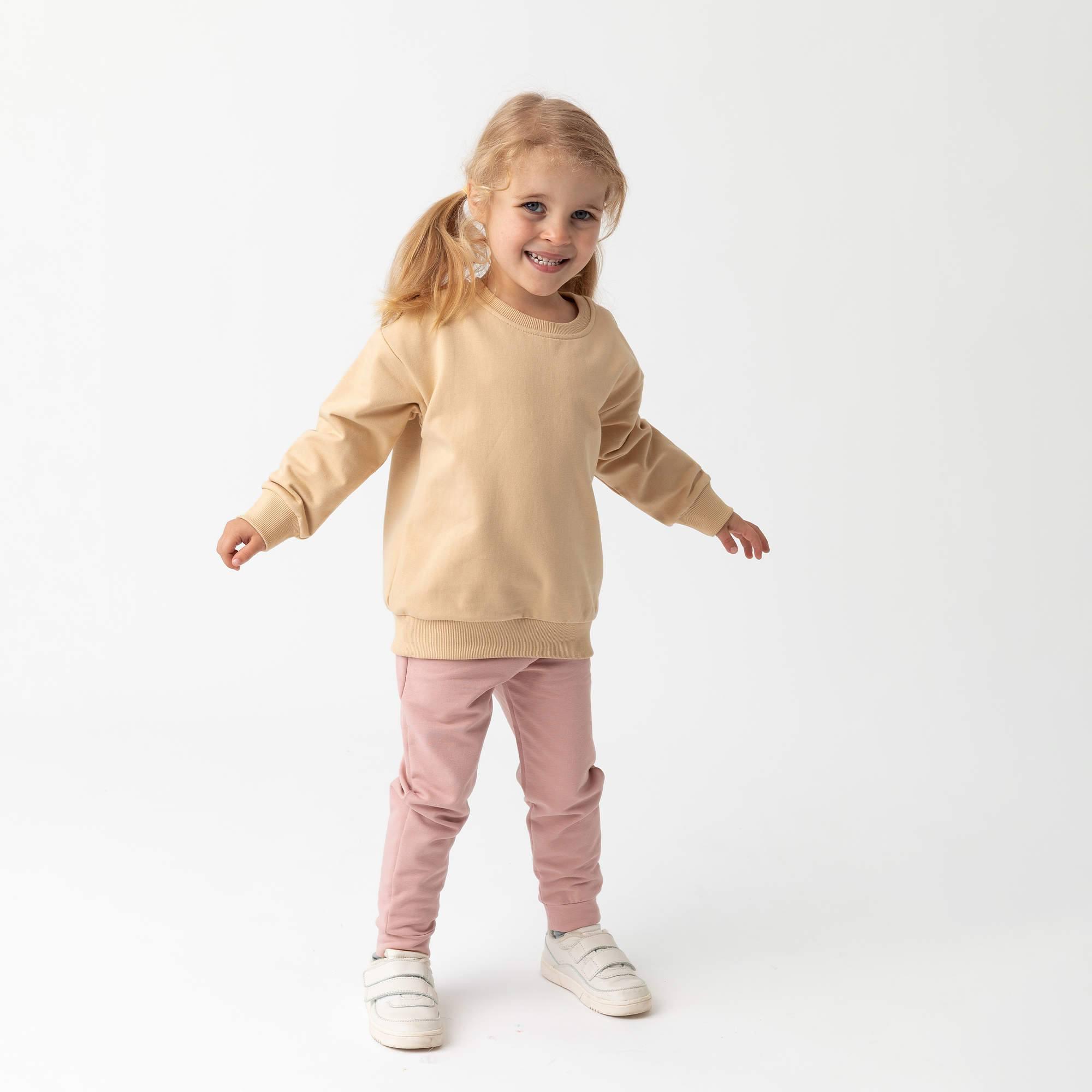 Beige fleece-lined sweatshirt