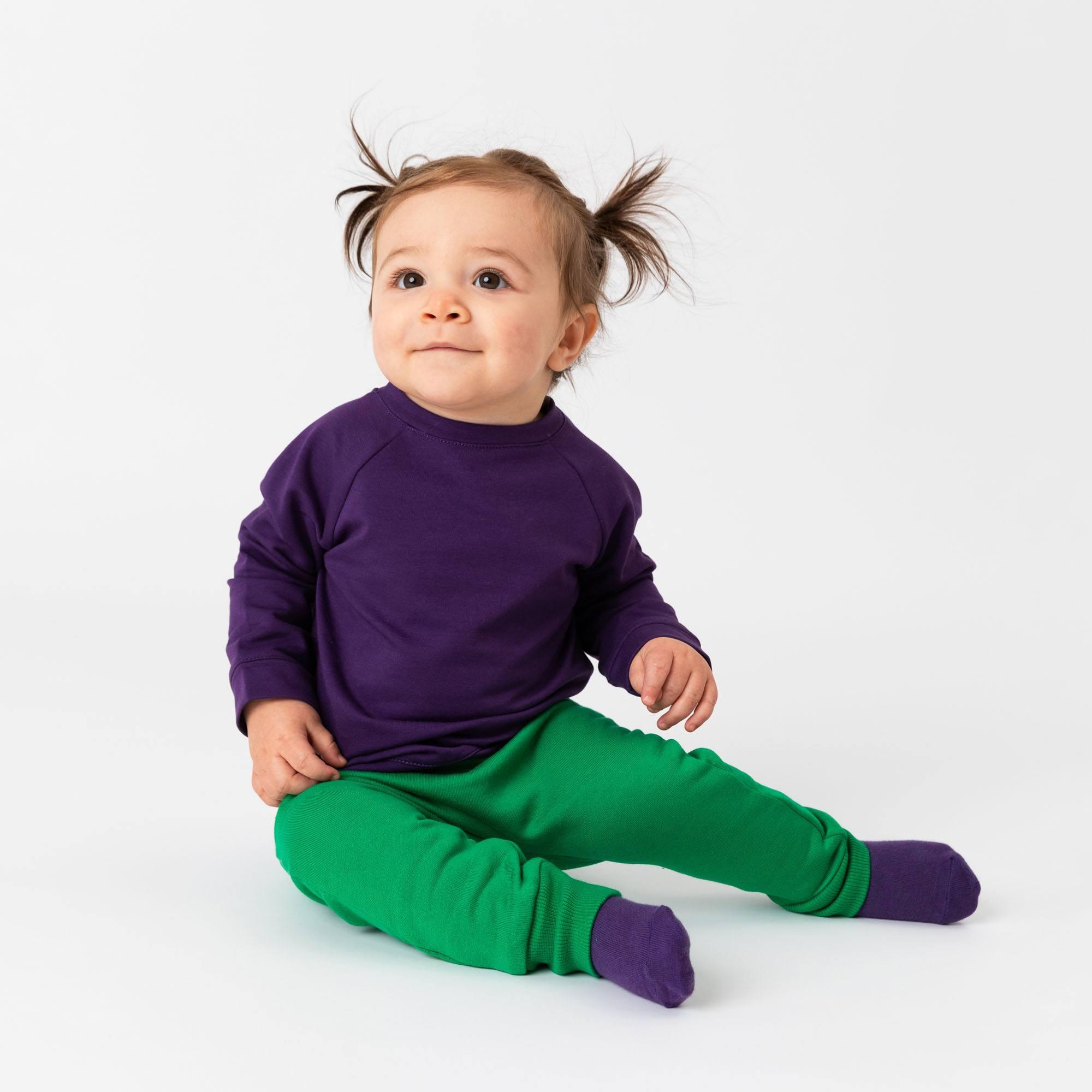 Green fleece-lined joggers Baby