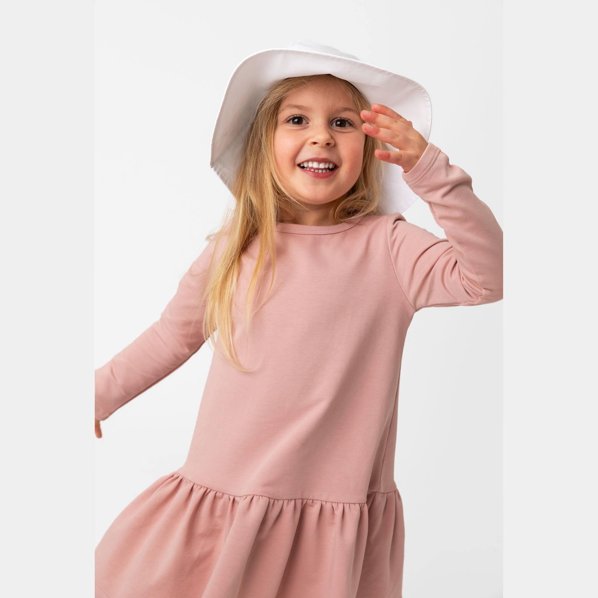 Pastel pink flared sweatshirt dress