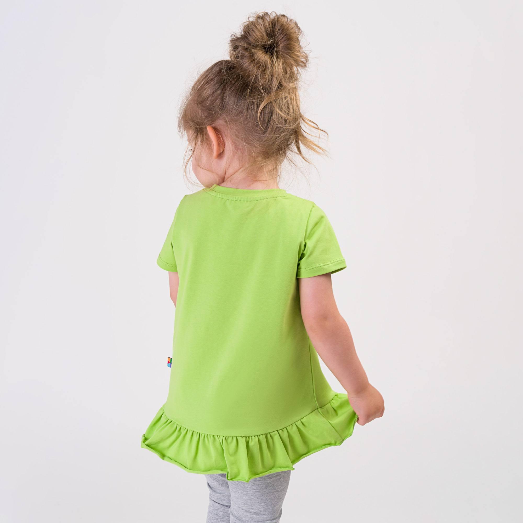 Lime green ruffle short sleeve blouse