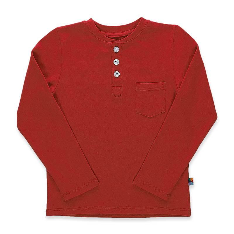 Red henley longsleeve shirt