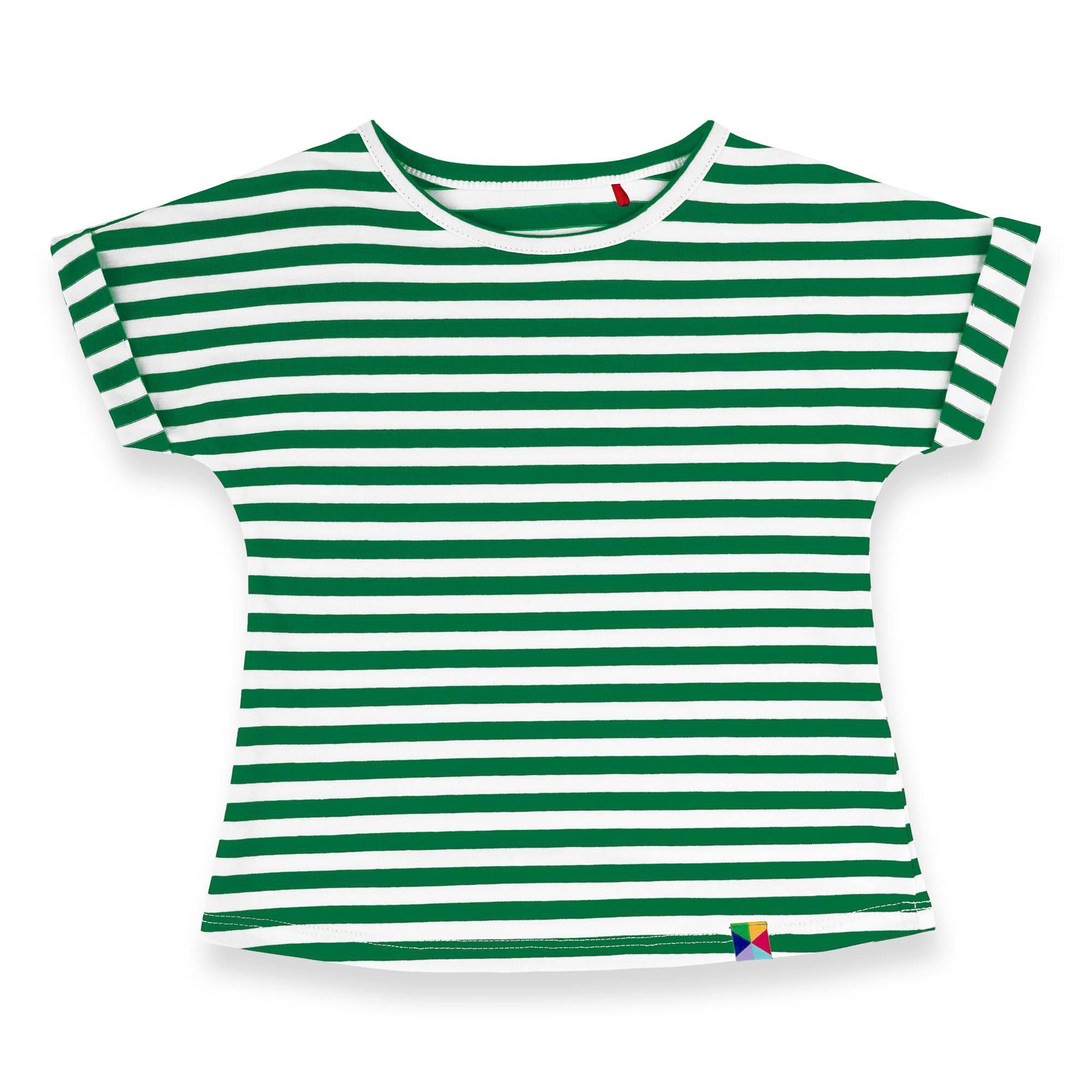 Green stripes crew neck shirt Junior