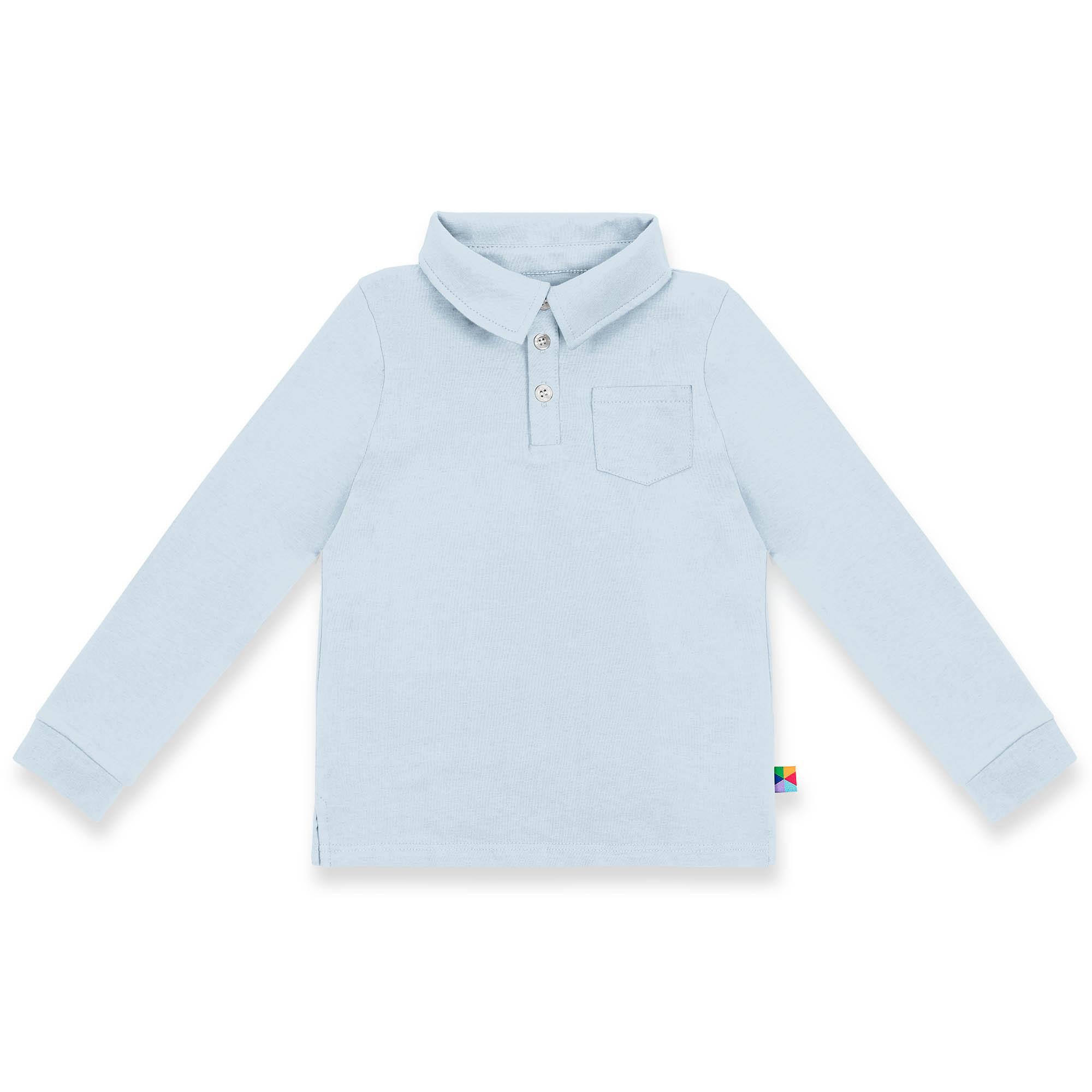 Light blue long sleeve polo shirt