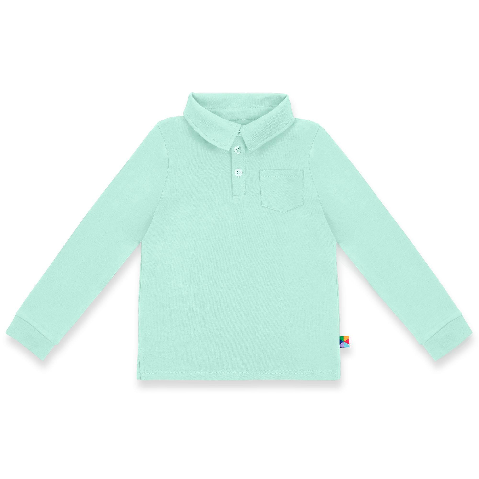 Mint long sleeve polo shirt