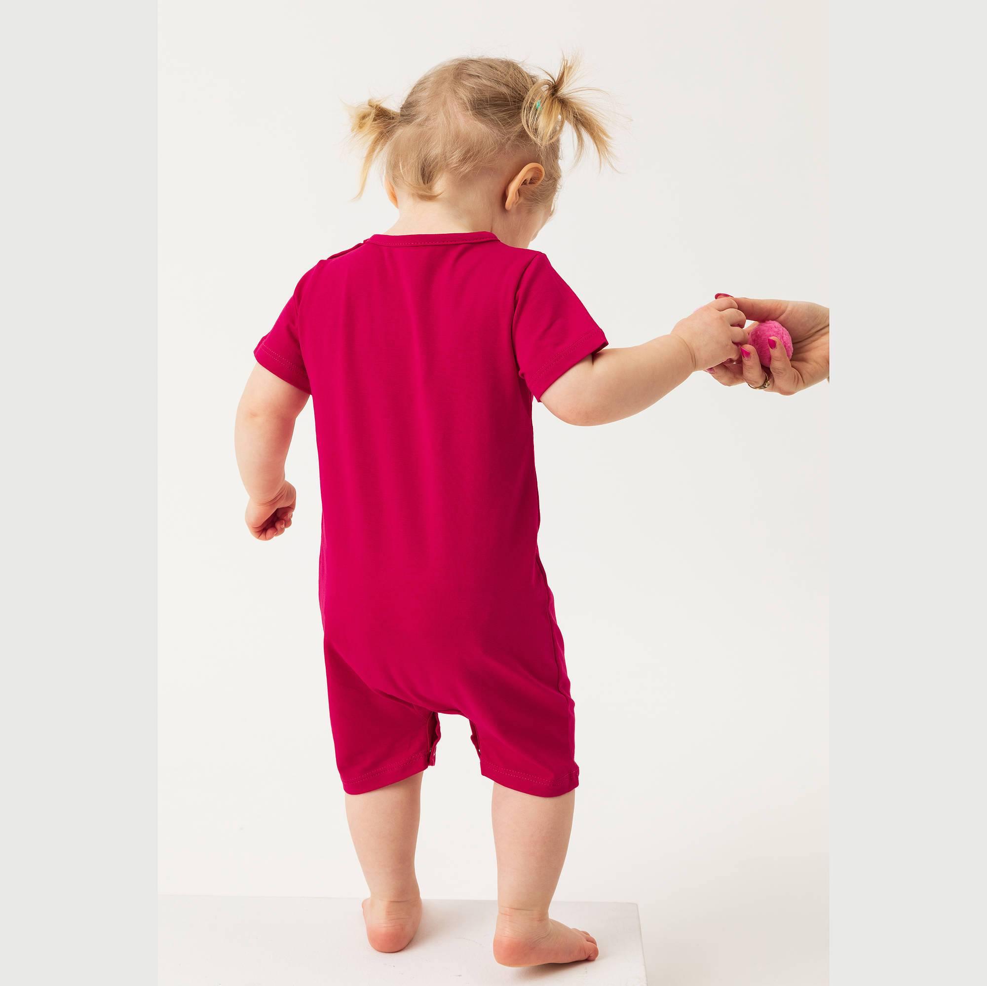 Pink short sleeve romper