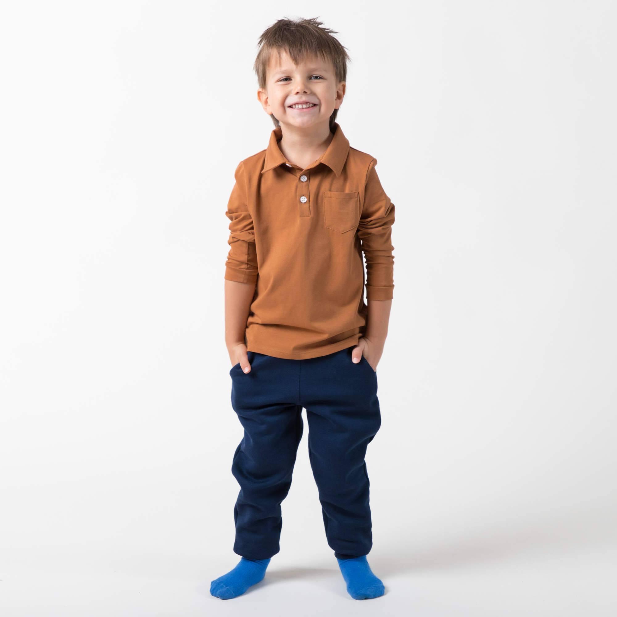 Navy blue fleece-lined joggers kids