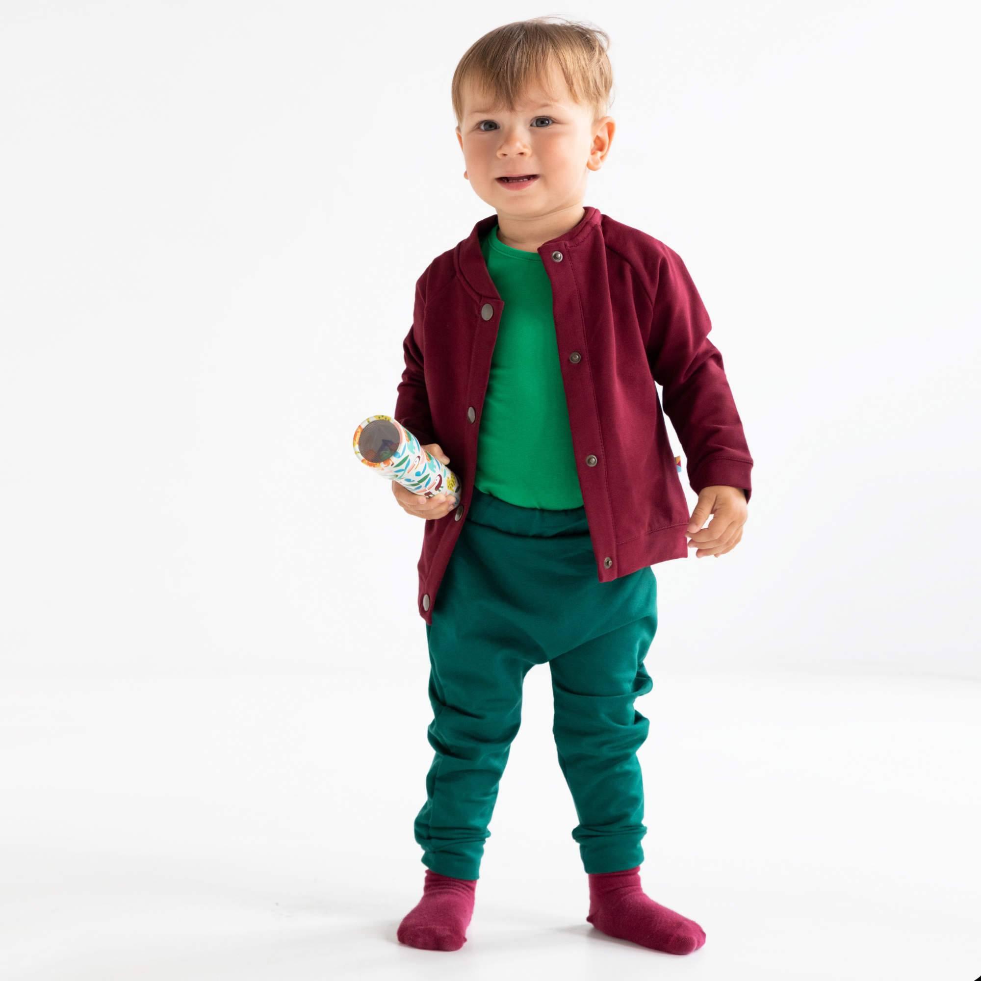 Burgundy button-up bomber jacket Baby