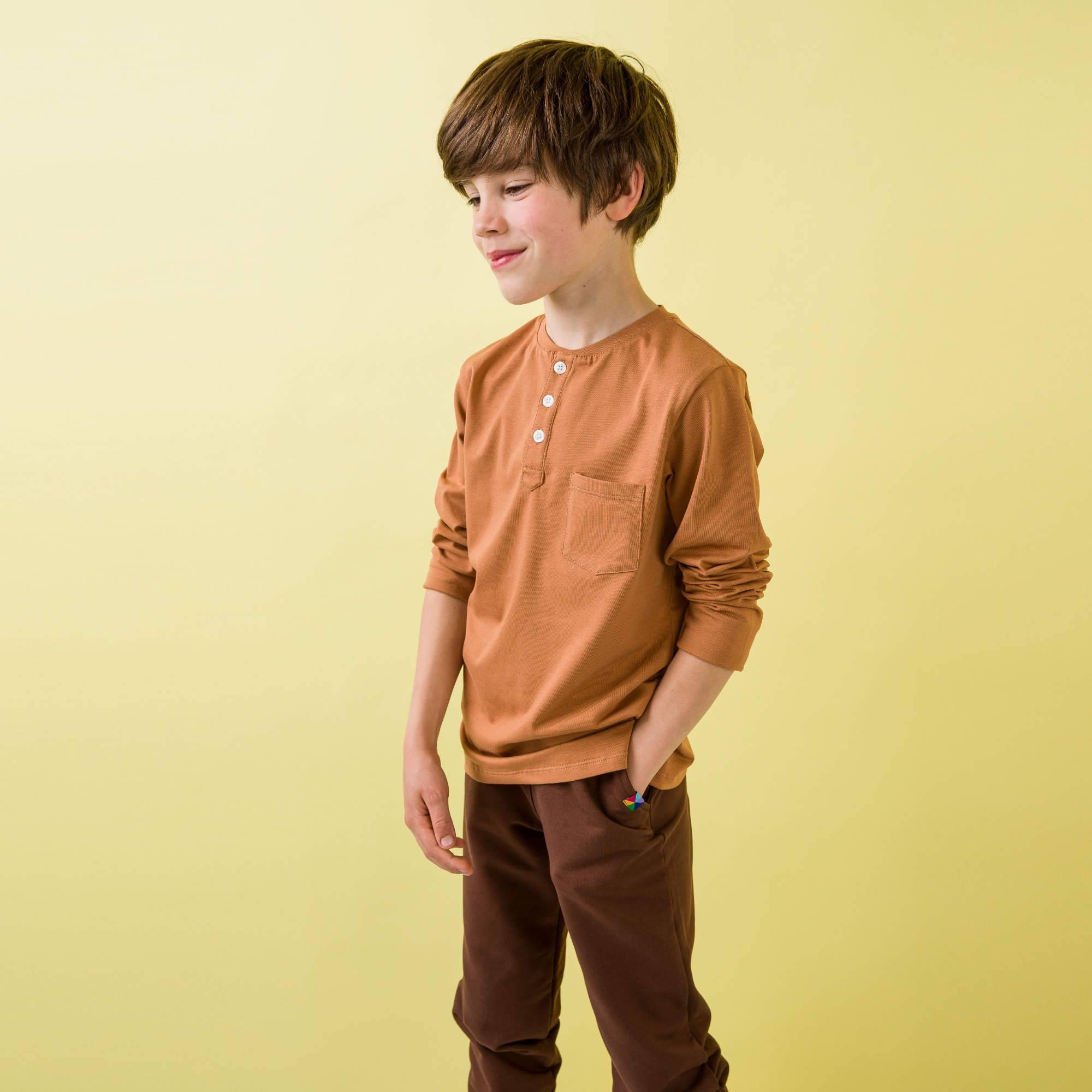 Caramel henley longsleeve shirt